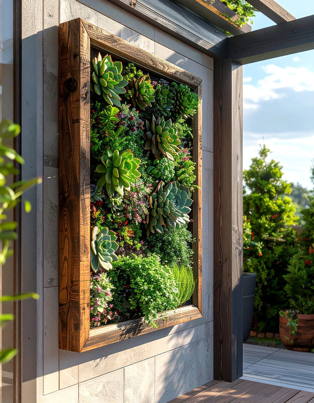 Succulent Garden in a Repurposed Frame - 40 Small Patio Ideas on a Budget for Cozy Outdoor Living