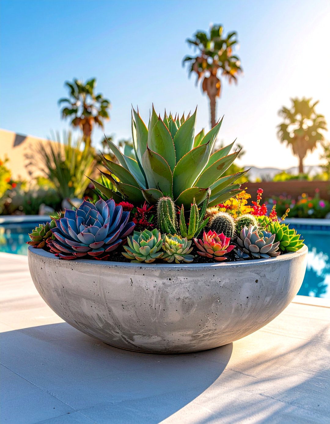 Succulent and Agave Pool Planters - 30 Pool Planter Ideas for a Lush Backyard Oasis