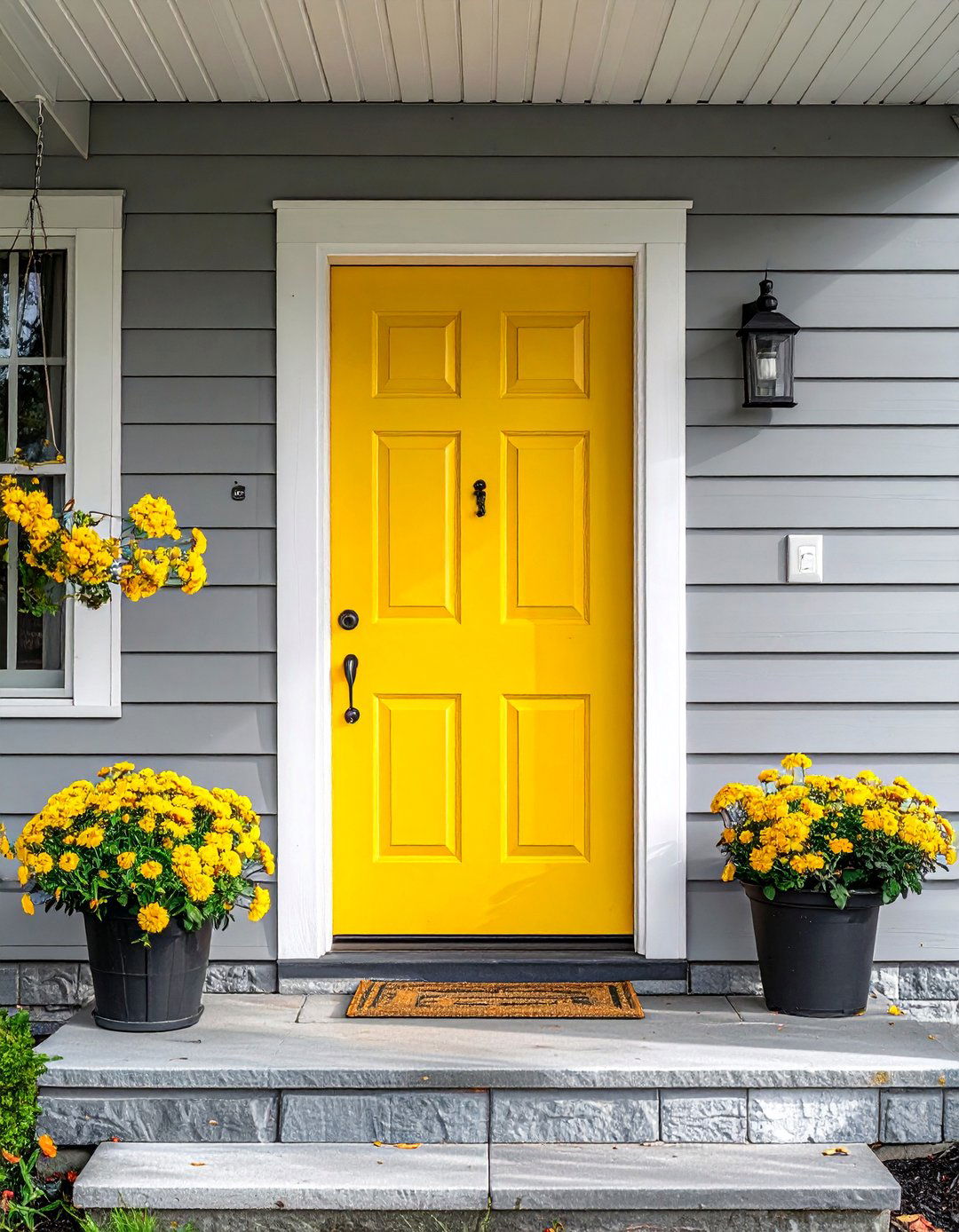 Sunny Yellow Porch Doors - 20 Porch Paint Colors Ideas for a Welcoming Outdoor Space