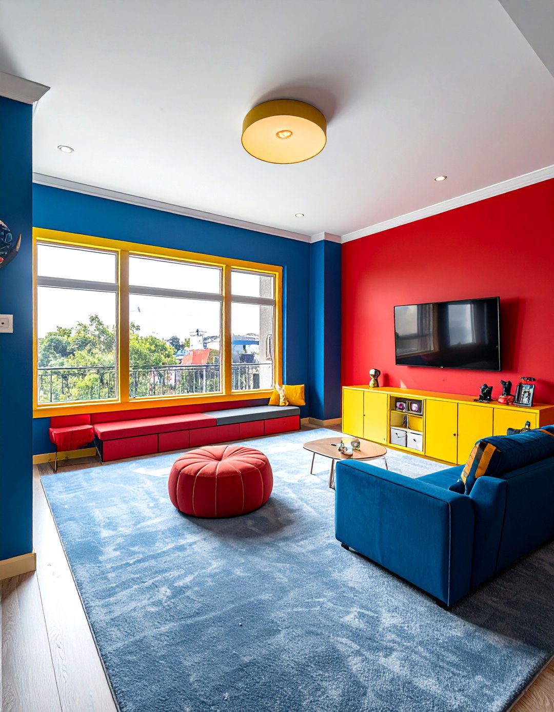 Superhero Inspired Red Blue and Yellow Game Room Paint - 20 Game Room Paint Ideas for a Fun and Vibrant Space