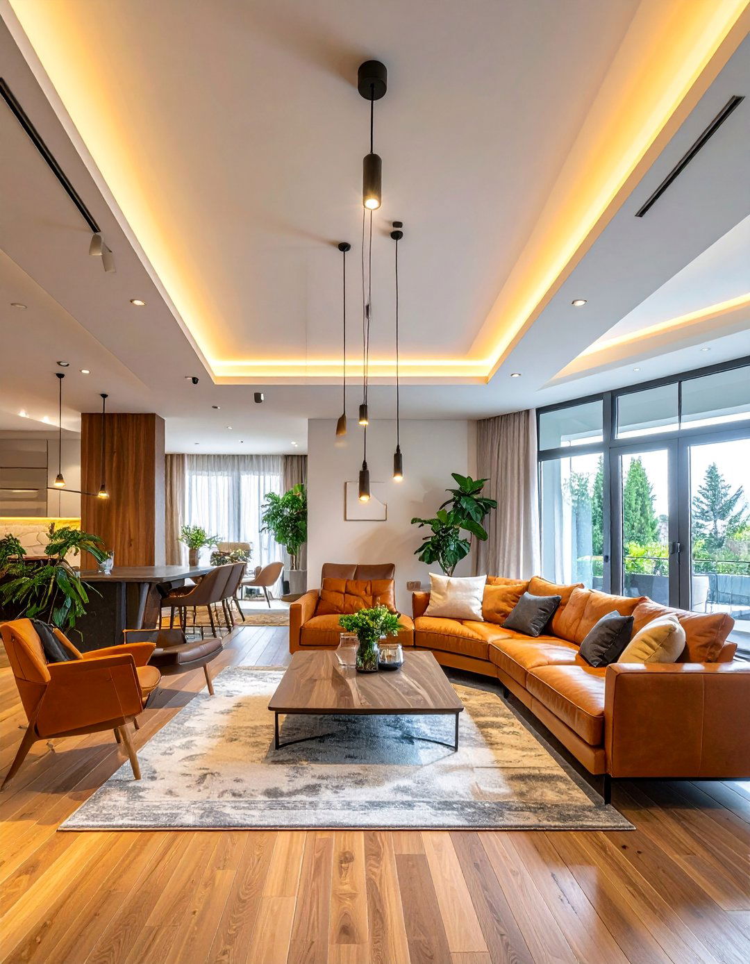 Suspended Ceiling with Track Spotlights - 20 Living Room False Ceiling Design Ideas for Elegance