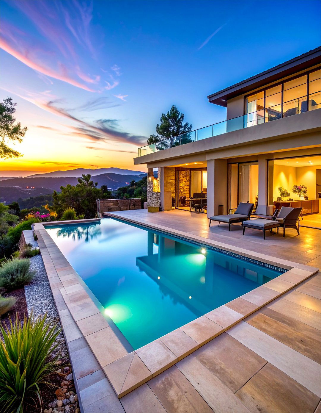 Swimming Pool Terraces - 25 Down Sloped Backyard Ideas for Unique Landscaping