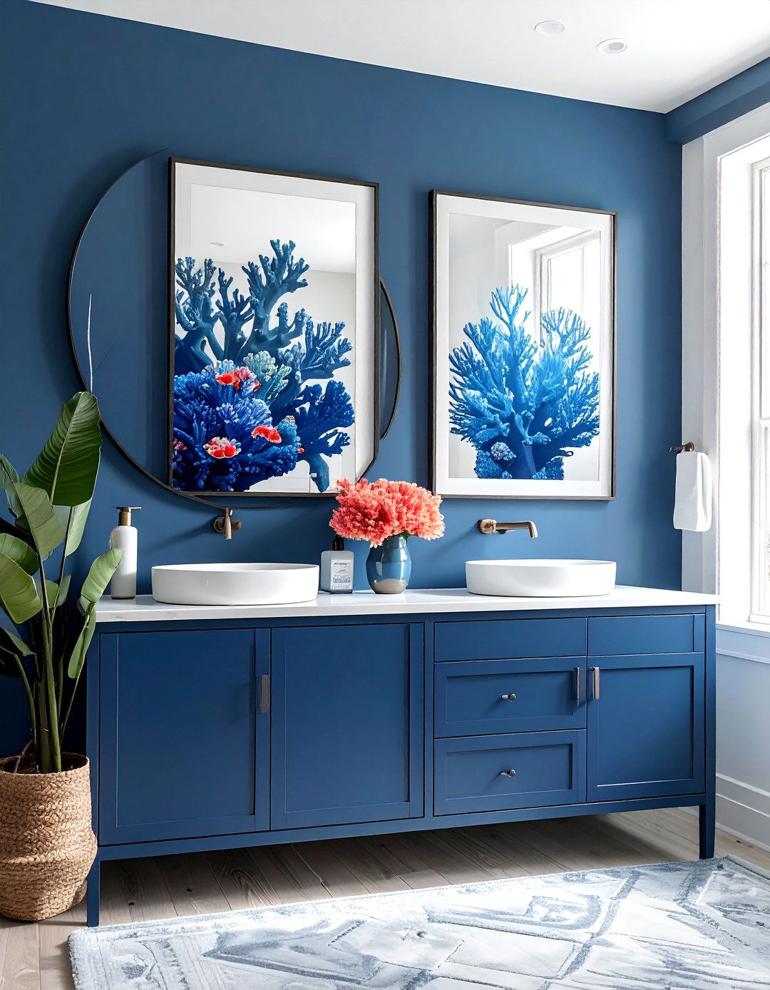 Symmetrical Art Arrangement Bathroom Art - 25 Bathroom Art Ideas to Enhance Your Space's Aesthetic