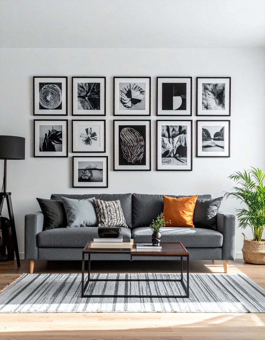 Symmetrical Grid Layout Gallery Wall - 25 Eclectic Gallery Wall Ideas for Artistic Homes