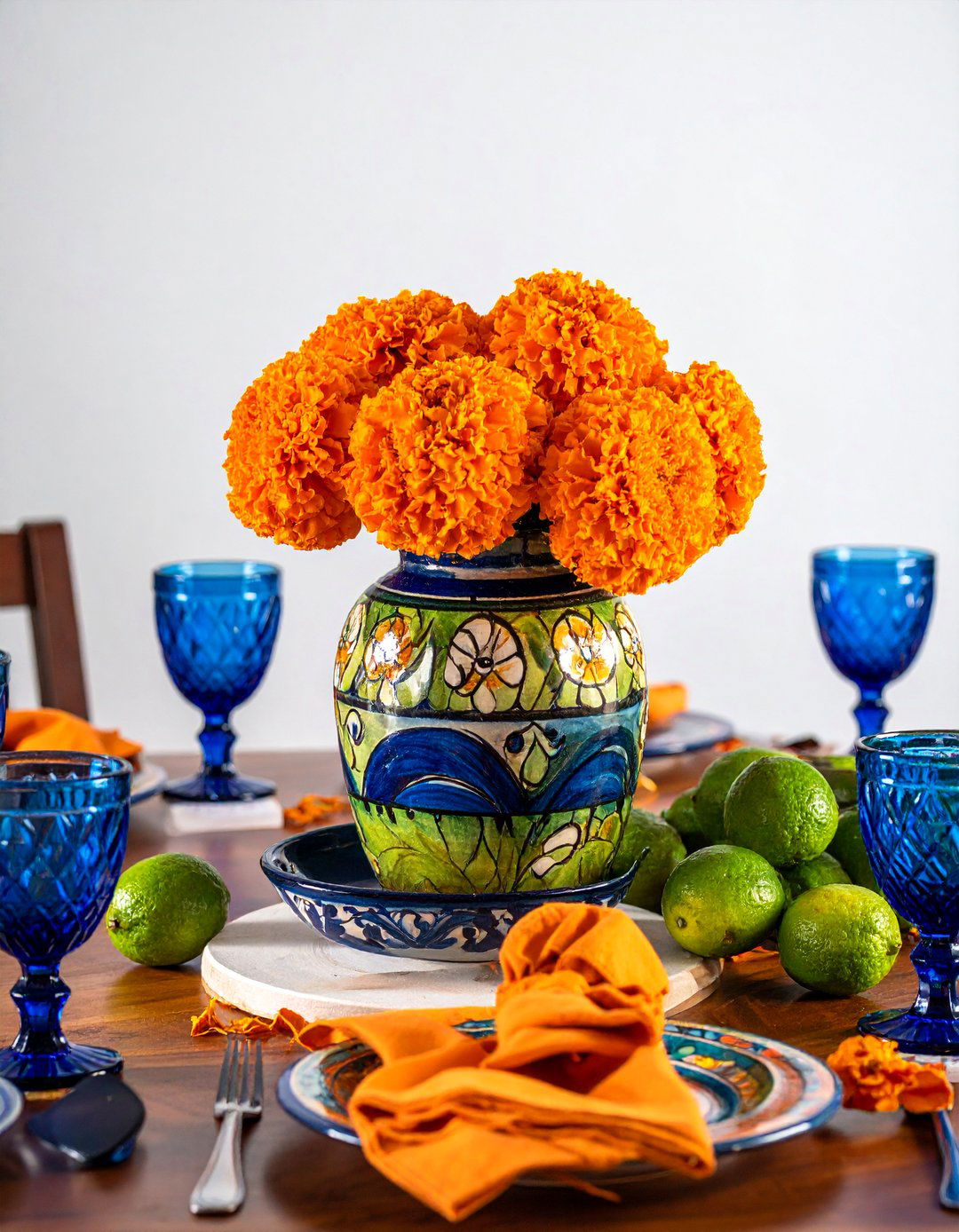 Talavera Pottery as a Focal Centerpiece - 20 Mexican Table Decor Ideas for Vibrant Settings