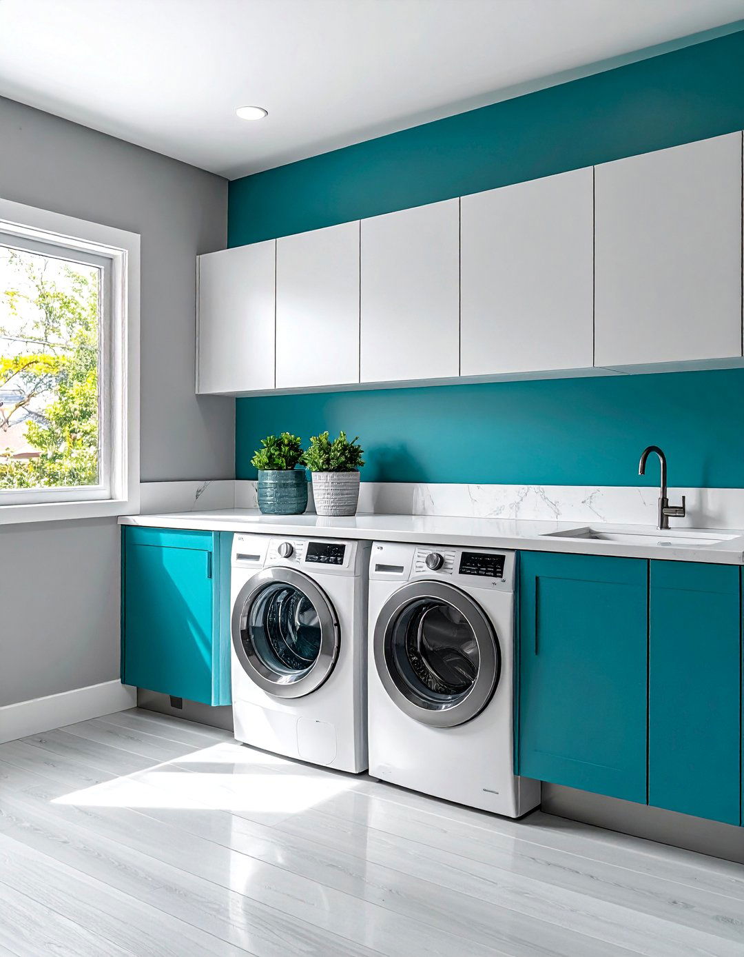 Teal Accent Wall Laundry Room Paint - 25 Laundry Room Paint Ideas for a Fresh Look