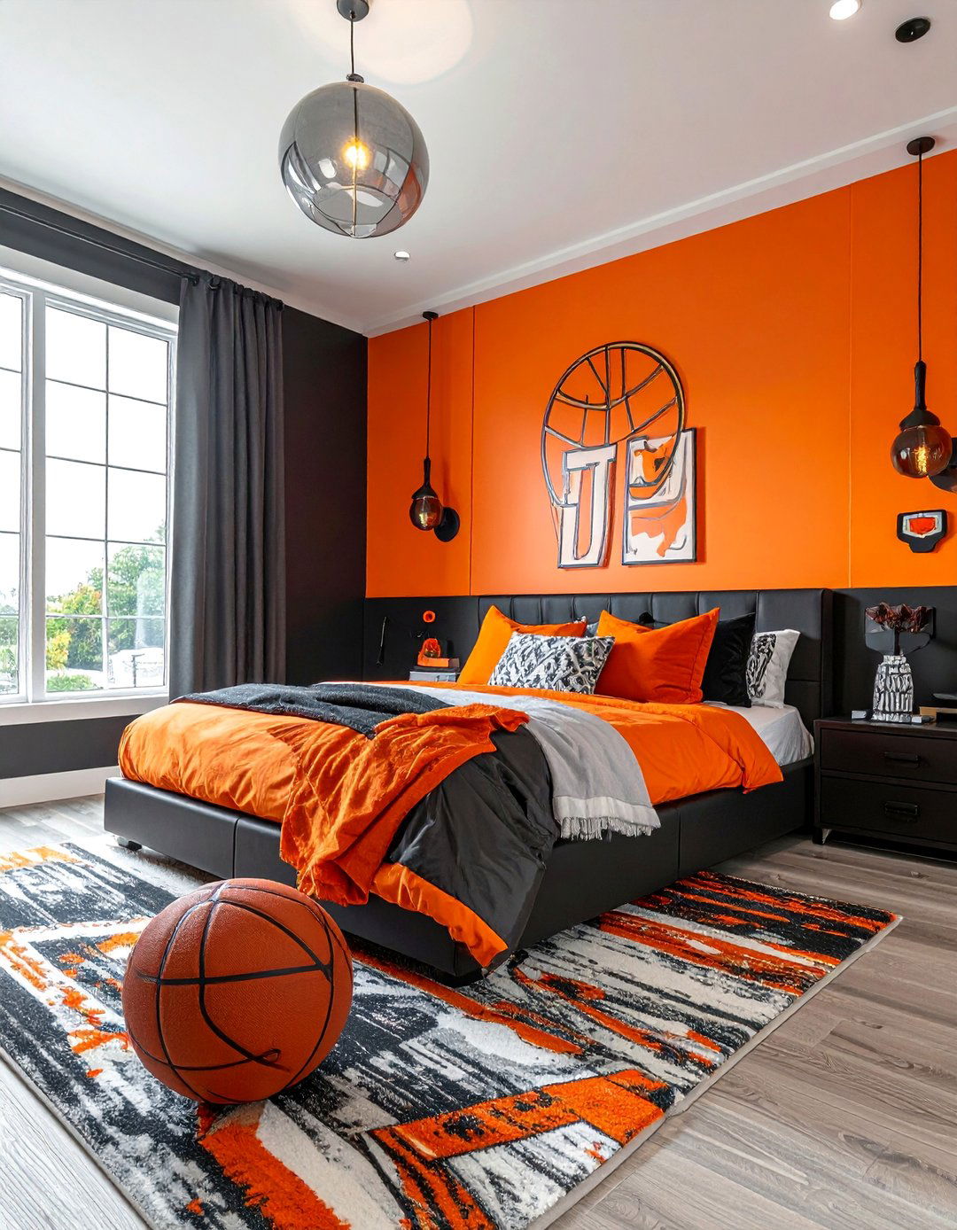 Team Colors Paint Scheme Design - 25 Basketball Room Decor Ideas for Sports Enthusiasts