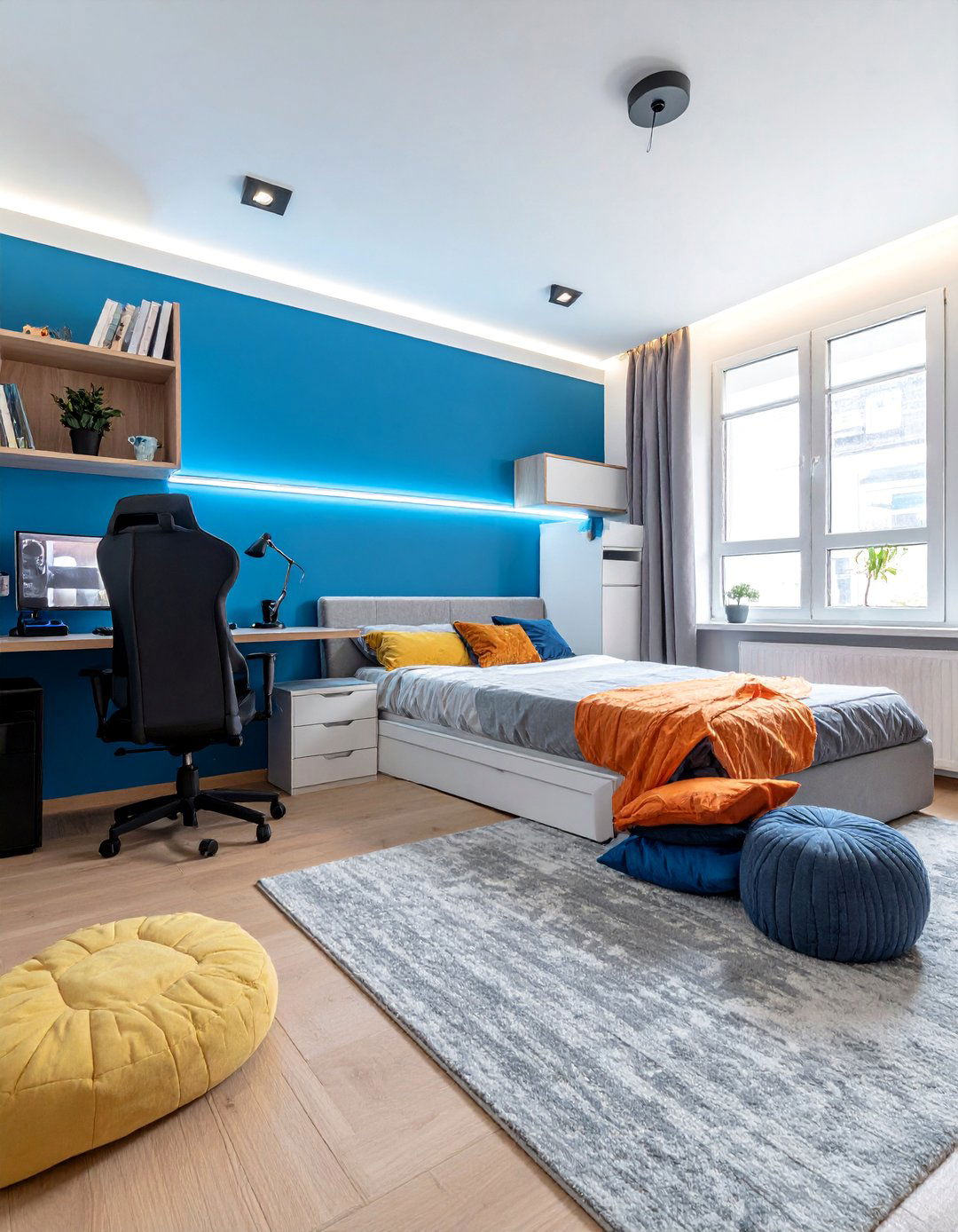 Teen Gaming and Study Zone - 15 Futon Bedroom Ideas for a Versatile and Cozy Space