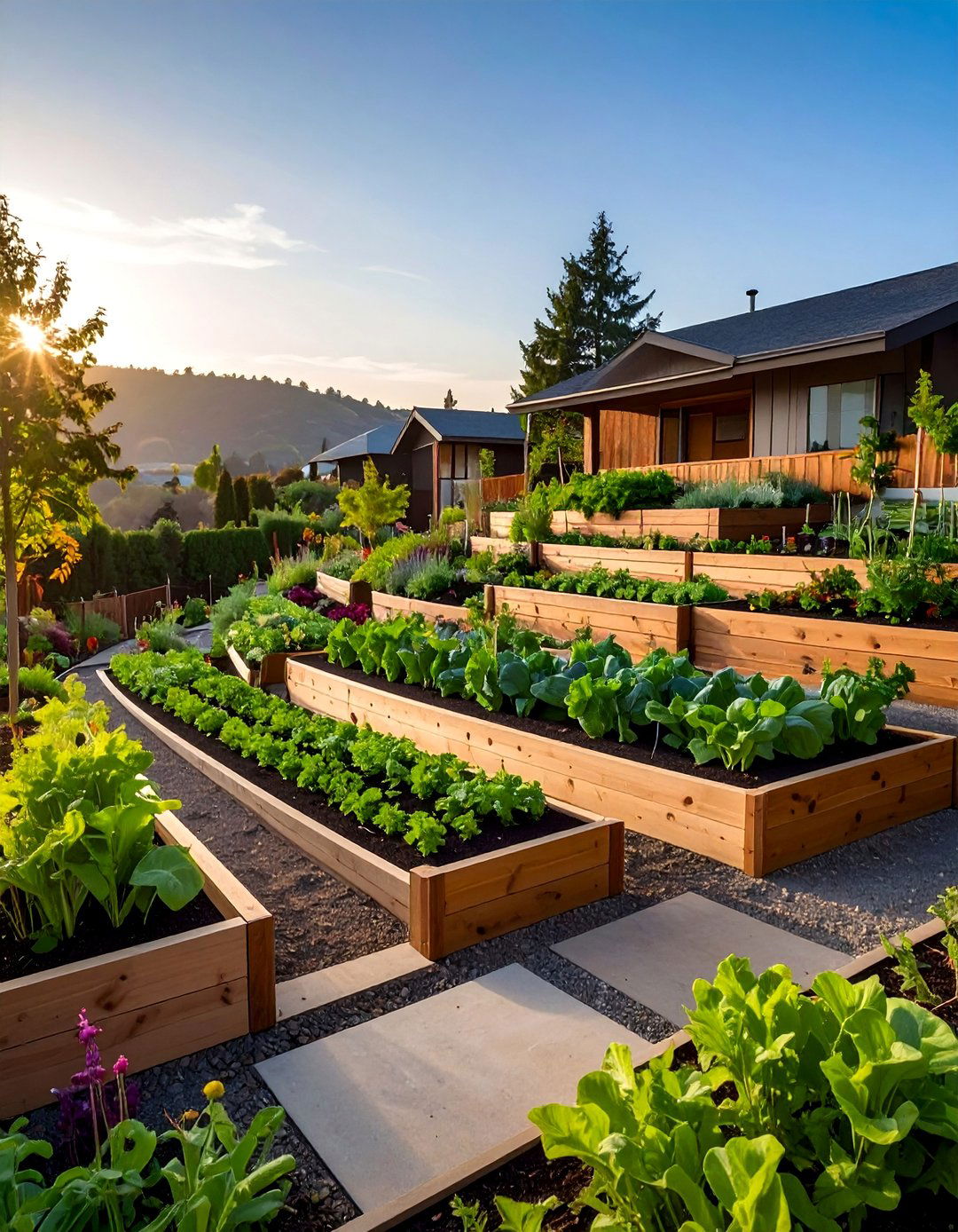 Terraced Vegetable Gardens - 25 Down Sloped Backyard Ideas for Unique Landscaping