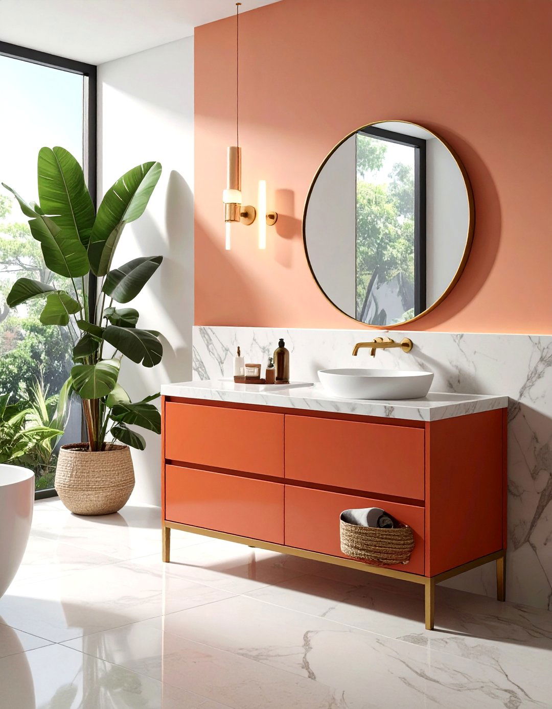 Terracotta Bathroom Vanity Paint - 30 Terracotta Home Decor Ideas for a Warm Look