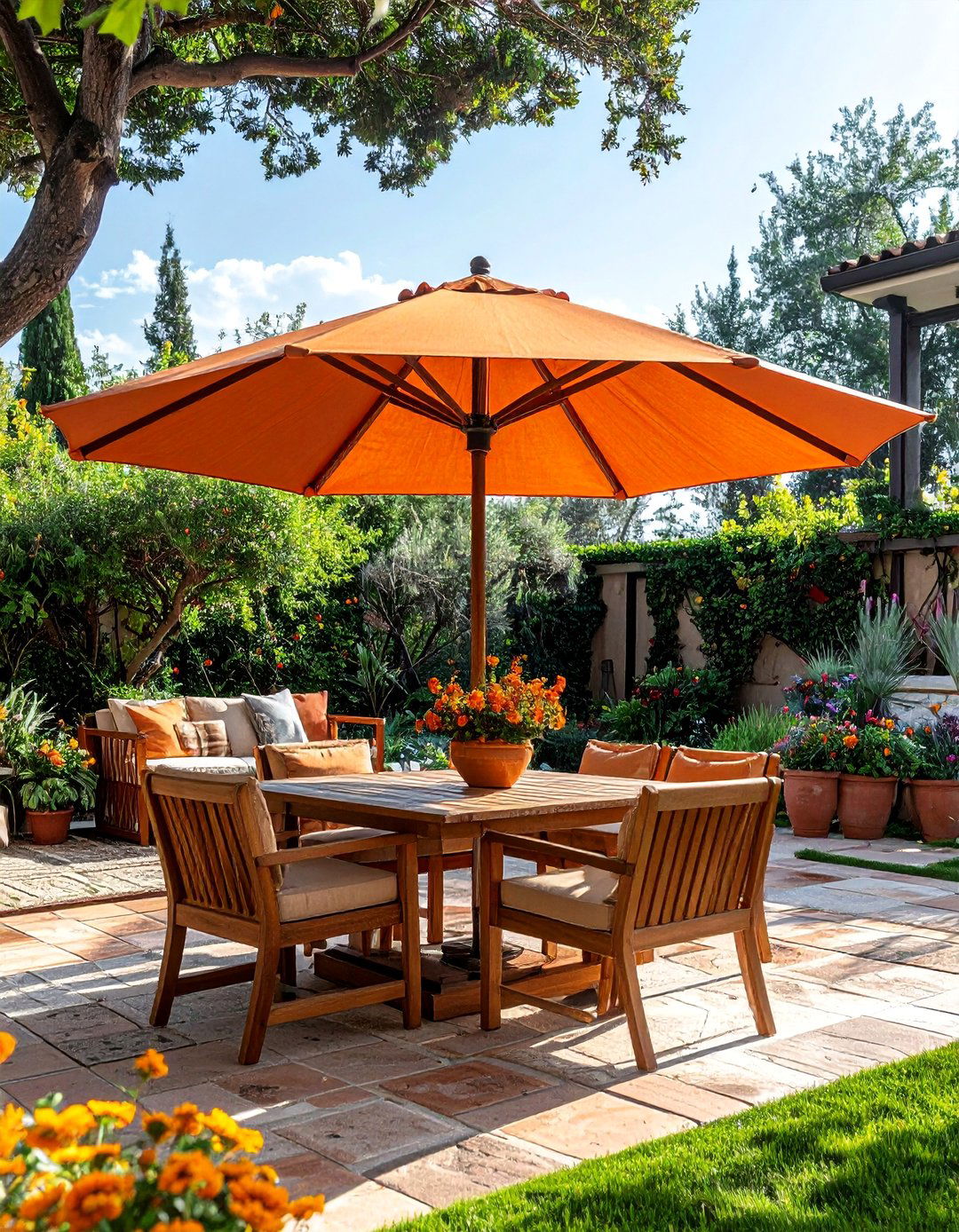 Terracotta Outdoor Umbrellas - 30 Terracotta Home Decor Ideas for a Warm Look