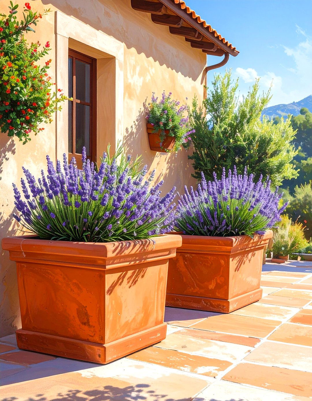 Terracotta Planter Box Arrangement - 30 Planter Box Ideas for Beautiful Gardens