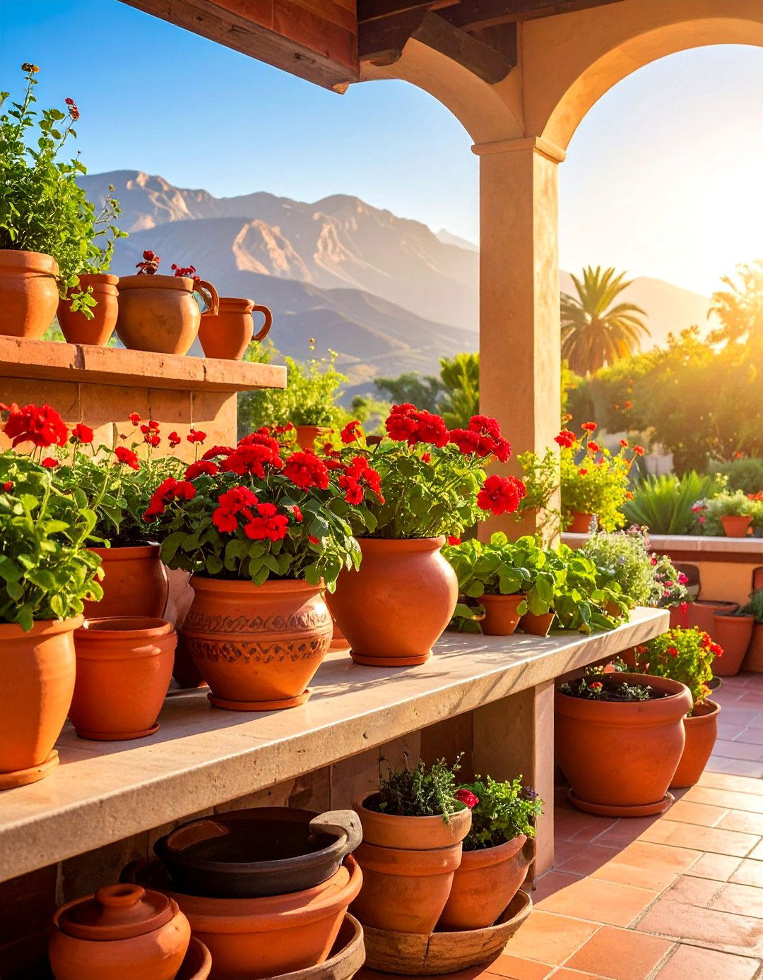 Terracotta Pottery and Planters - 20 Mexican Outdoor Kitchen Ideas for Entertaining