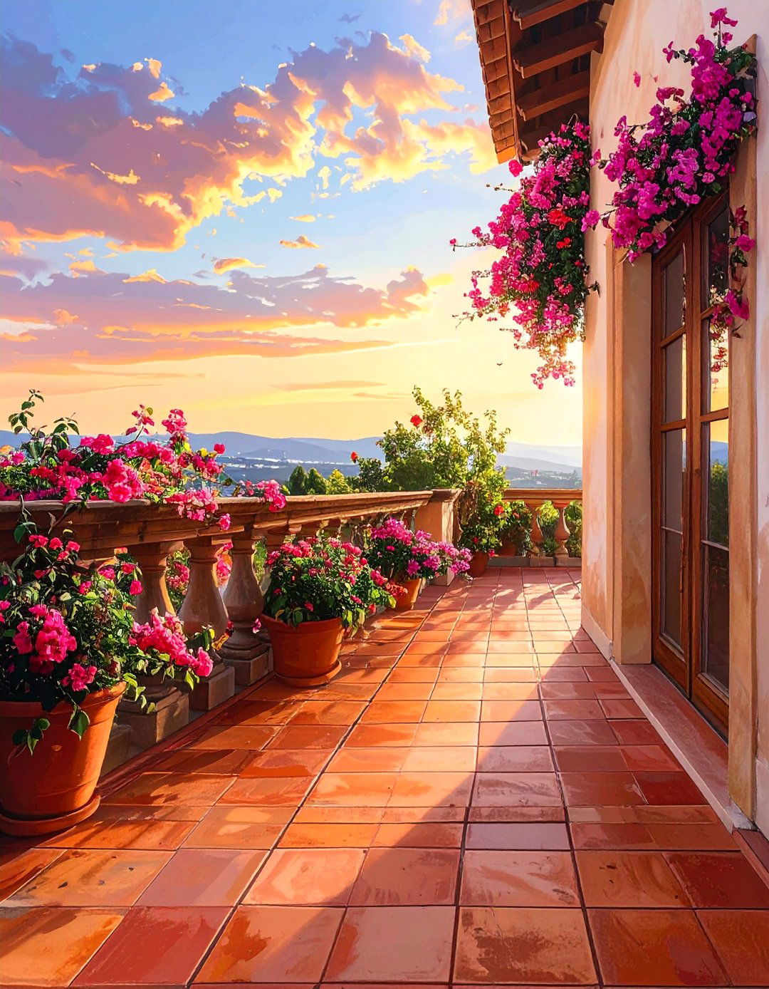 Terracotta Tile Balcony Flooring - 25 Balcony Flooring Ideas to Enhance Your Outdoor Space