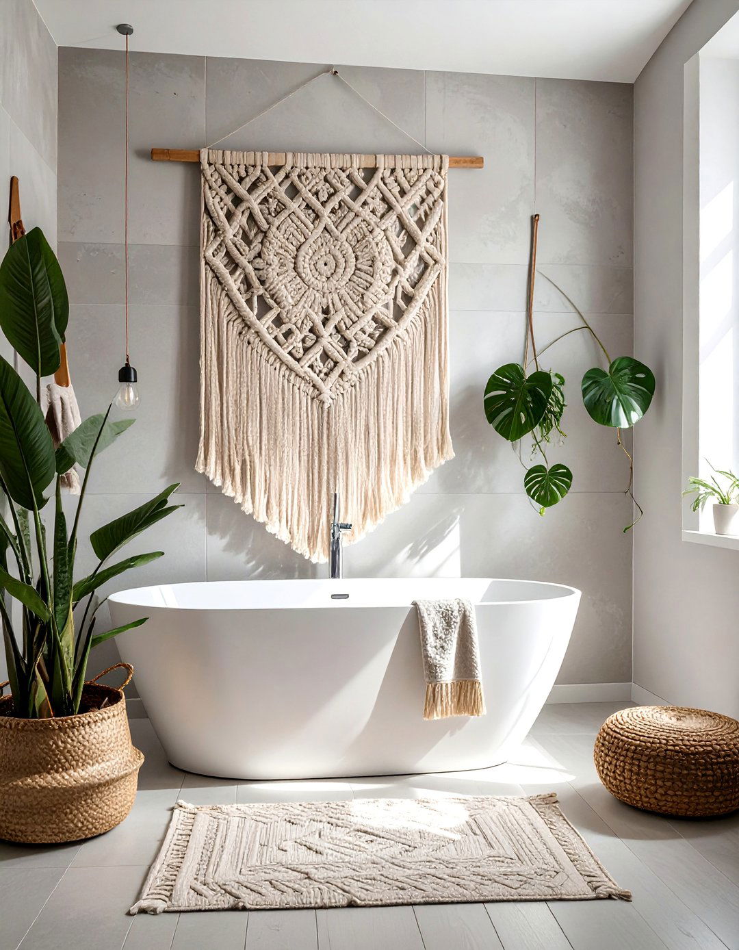 Textile and Fiber Bathroom Art - 25 Bathroom Art Ideas to Enhance Your Space's Aesthetic