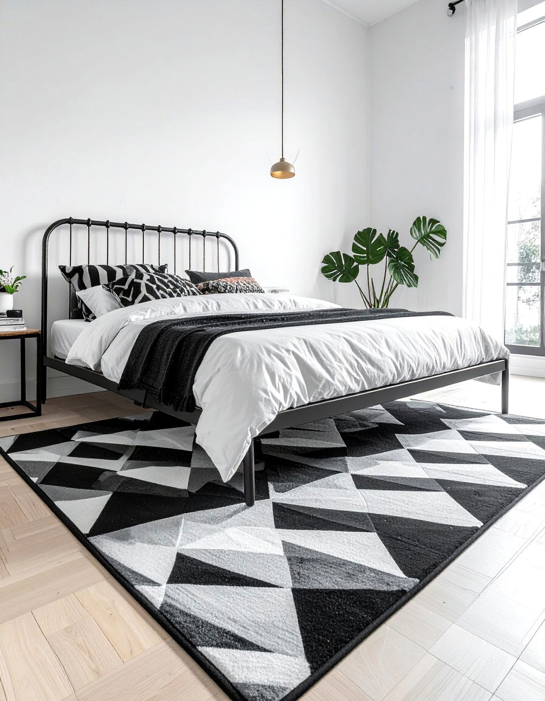 The Bold Geometric Pattern Bedroom Rug - 30 Bedroom Rug Ideas to Transform Your Space
