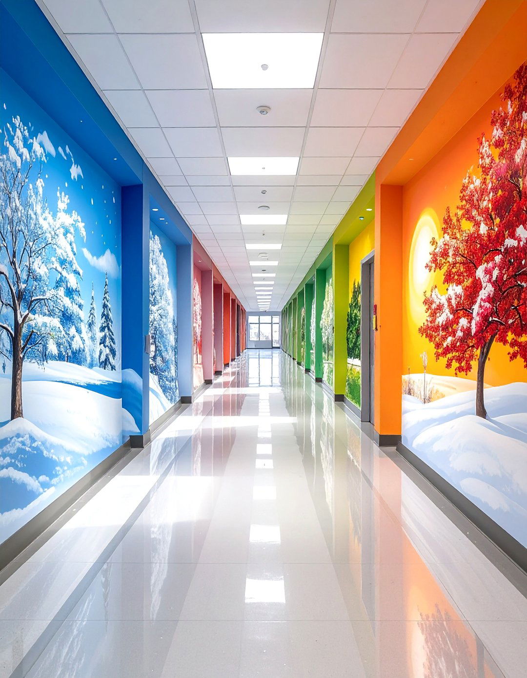 The Four Seasons School Mural - 30 Creative School Mural Ideas to Inspire Students