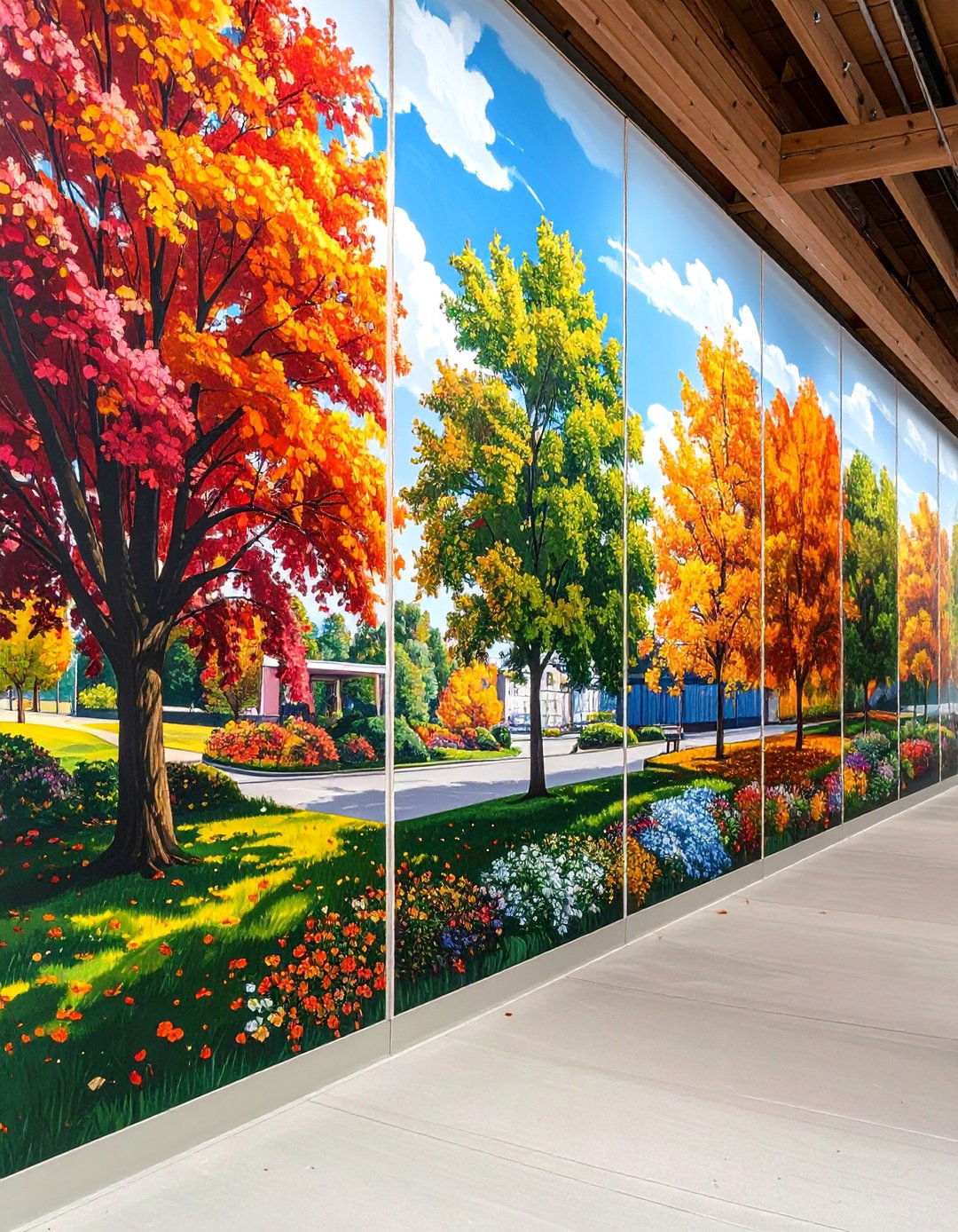 The Four Seasons Small Town Mural - 20 Small Town Murals to Brighten Up Your Community