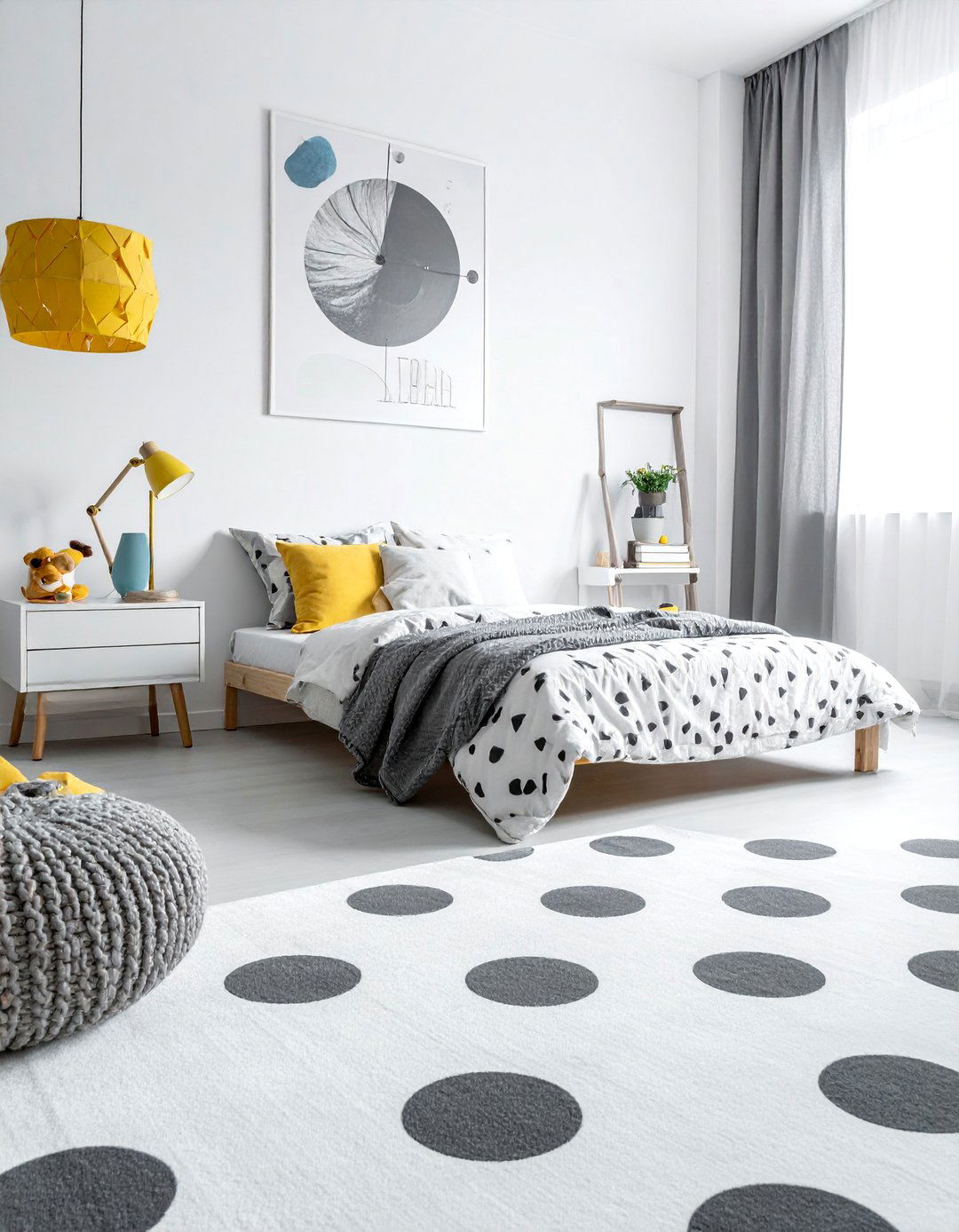 The Playful Polka Dot Bedroom Rug - 30 Bedroom Rug Ideas to Transform Your Space