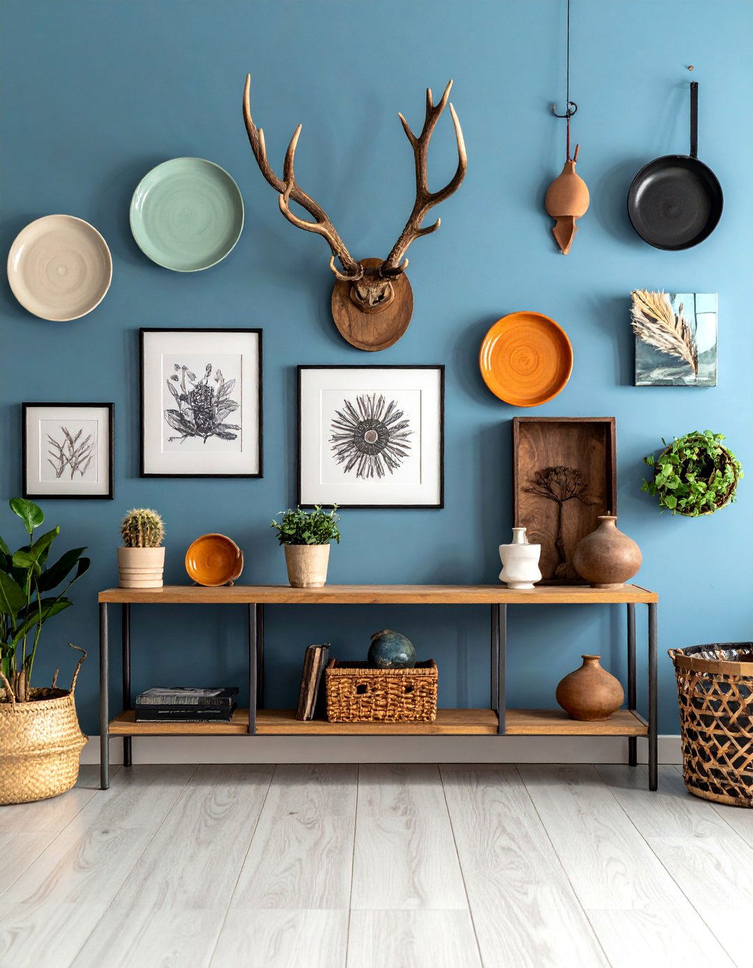 Three Dimensional Object Gallery Wall - 25 Eclectic Gallery Wall Ideas for Artistic Homes