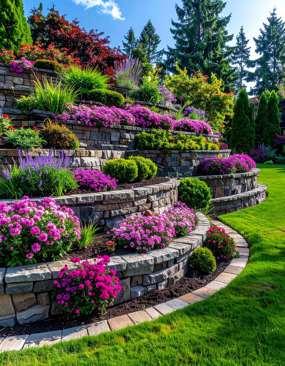 Tiered Retaining Wall Corner Garden - 30 Corner Landscaping Ideas for a Beautiful Yard