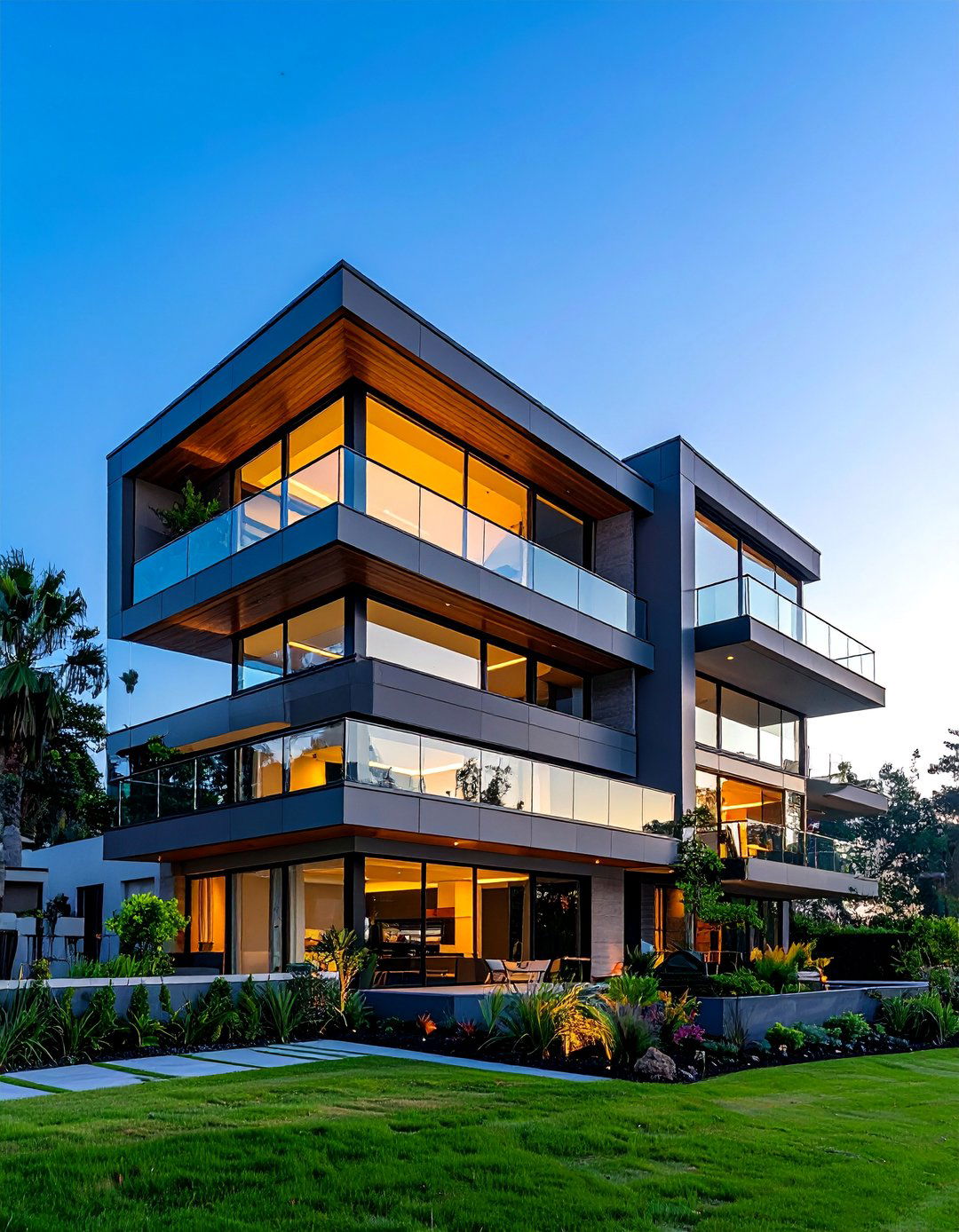 Tiered or Stacked Cantilever Balconies - 20 Cantilever Balcony Ideas for Modern Homes