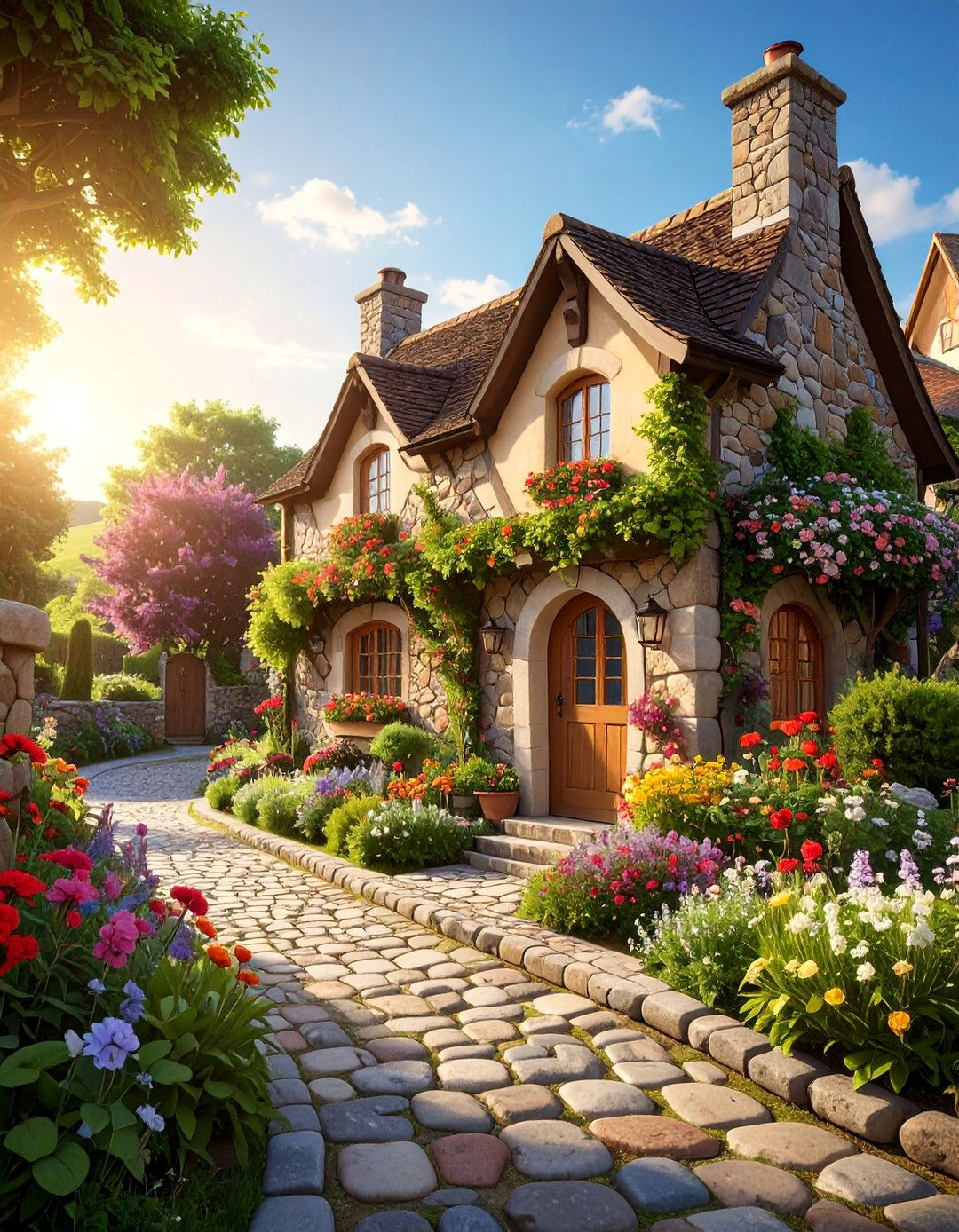 Timeless Cobblestone Wall Facade - 30 Stunning Stone Exterior Home Ideas for Curb Appeal