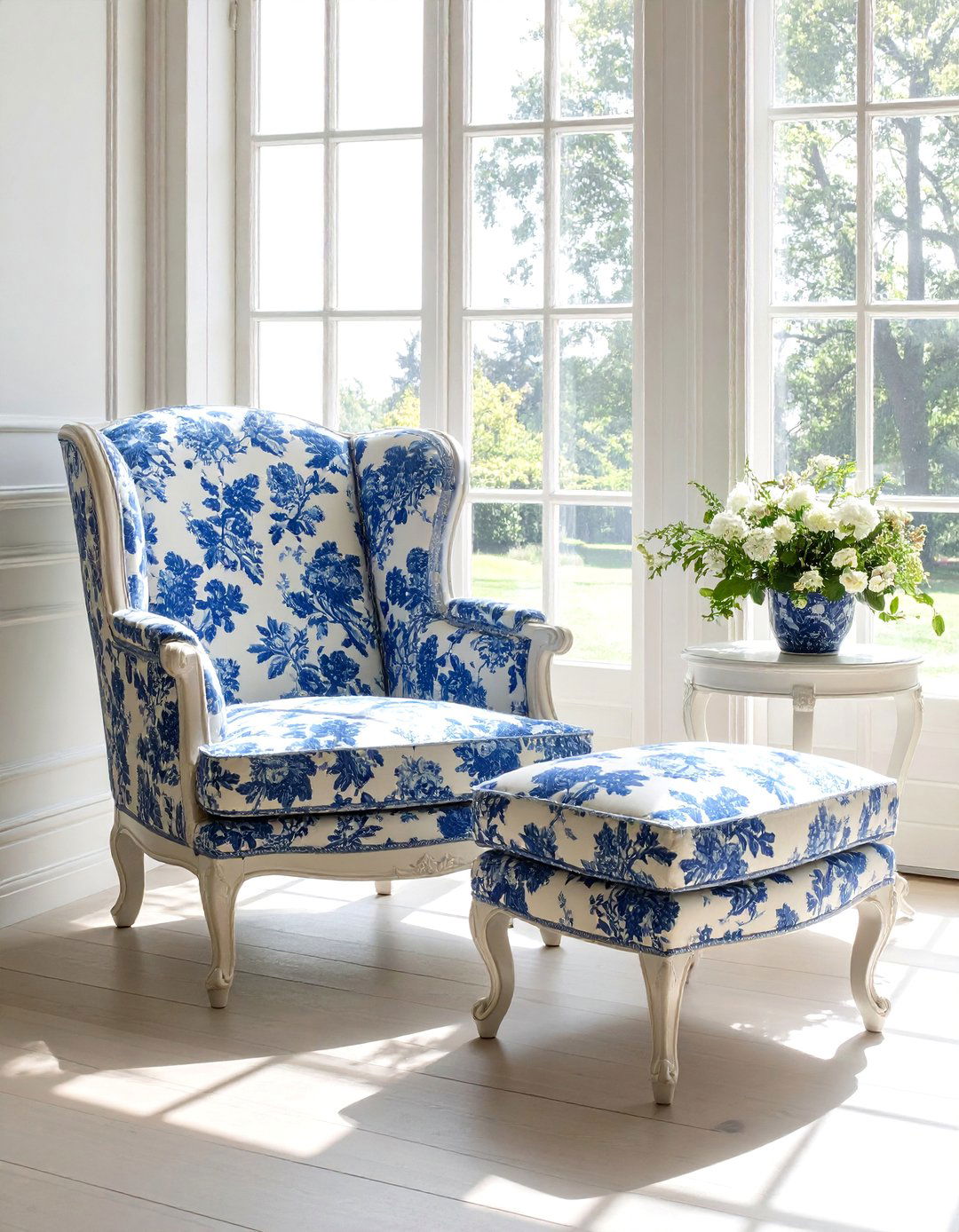 Toile de Jouy Upholstery - 40 French Country Living Room Ideas for a Cozy Space