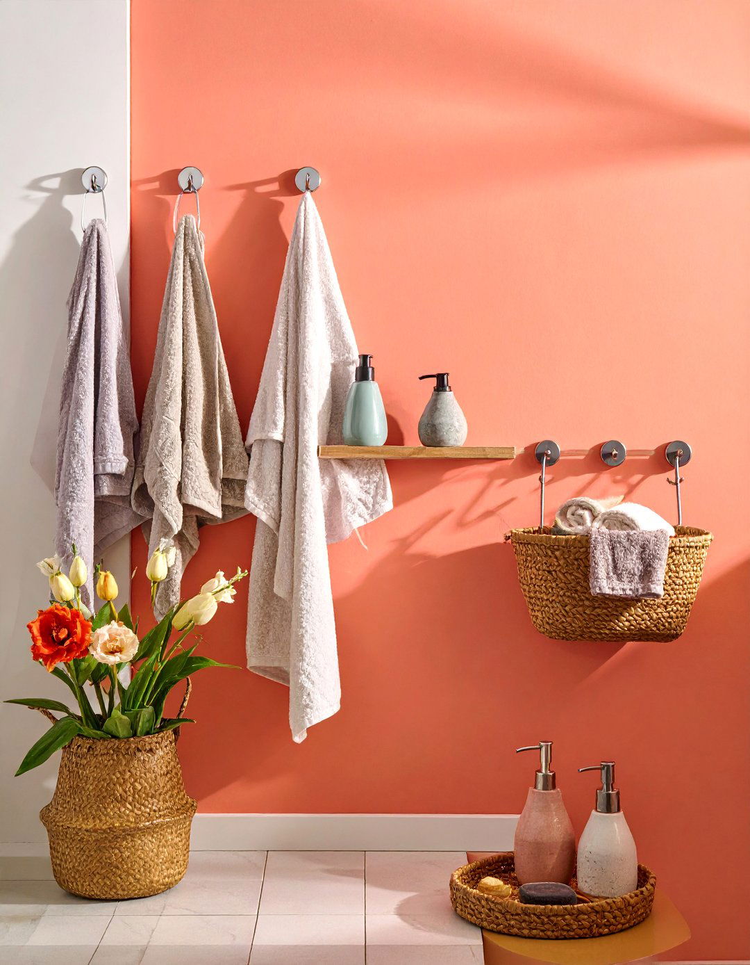 Towel Bar Multipurpose Storage - 40 Bathroom Organization Ideas for Clutter-Free