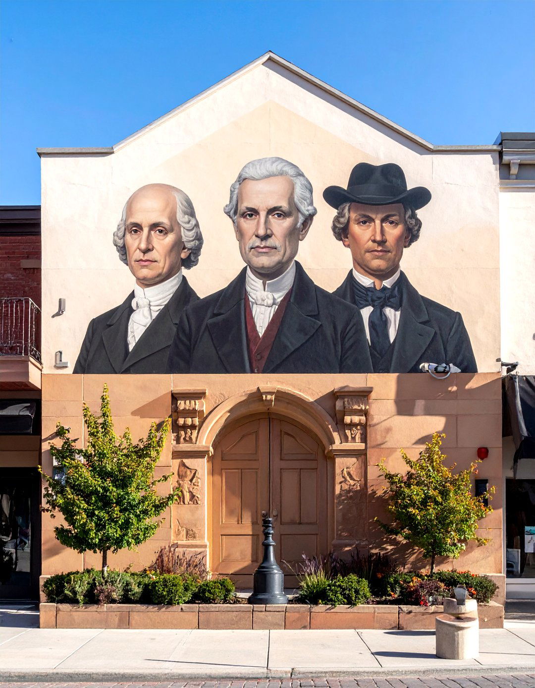 Town Founders Portrait Small Town Mural - 20 Small Town Murals to Brighten Up Your Community