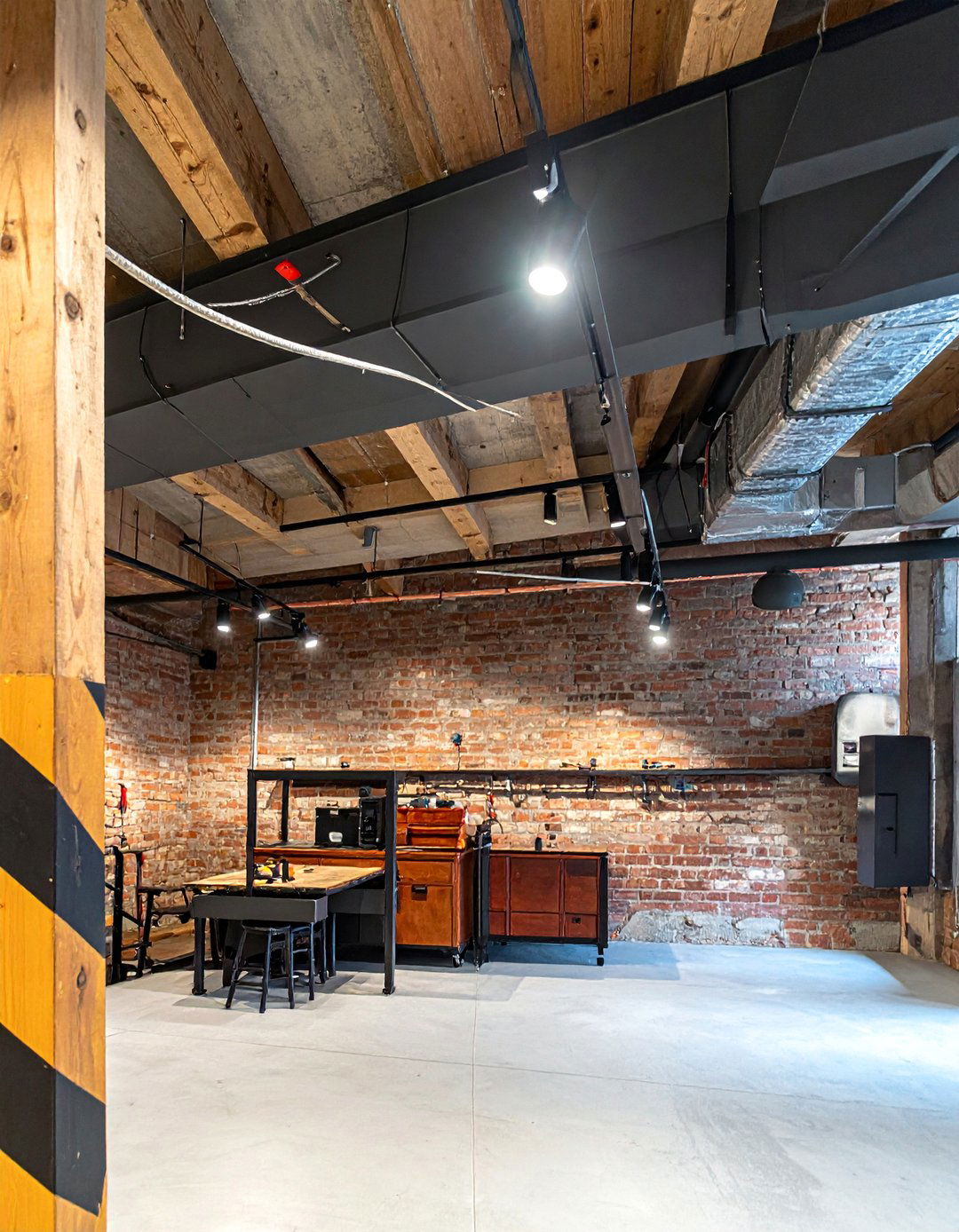 Track Lighting Integration - 25 Exposed Basement Ceiling Ideas for Industrial Style