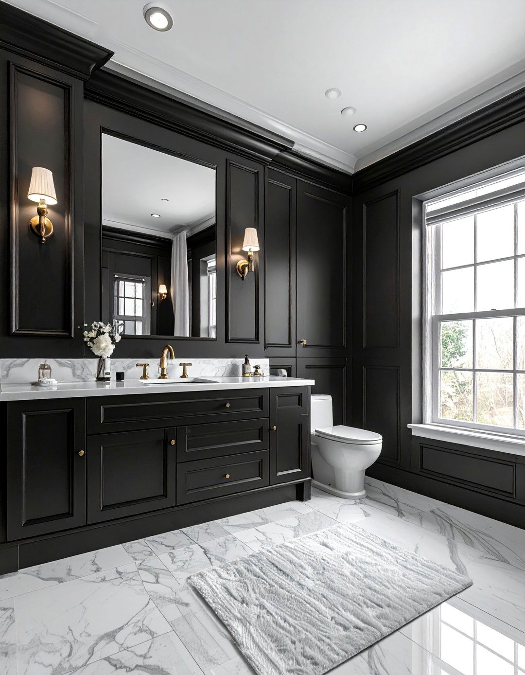 Traditional Bathroom With Black Cabinets - 25 Bathroom With Black Cabinets Ideas for a Bold Look