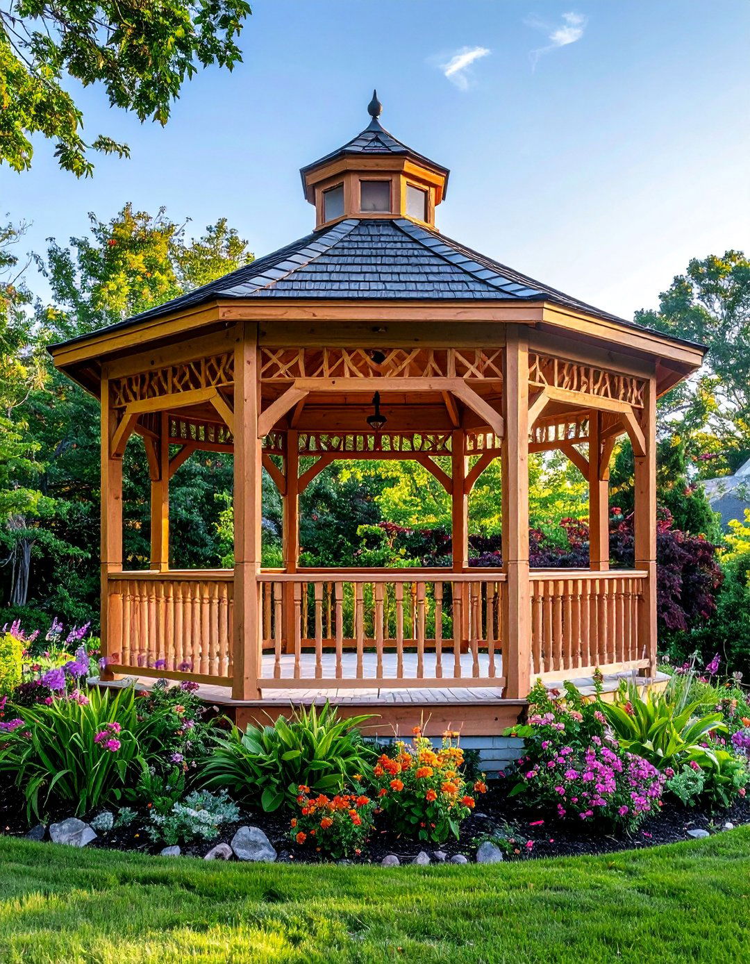 Traditional Octagonal Cedar Gazebo - 40 Gazebo Design Ideas for a Beautiful Outdoor Space