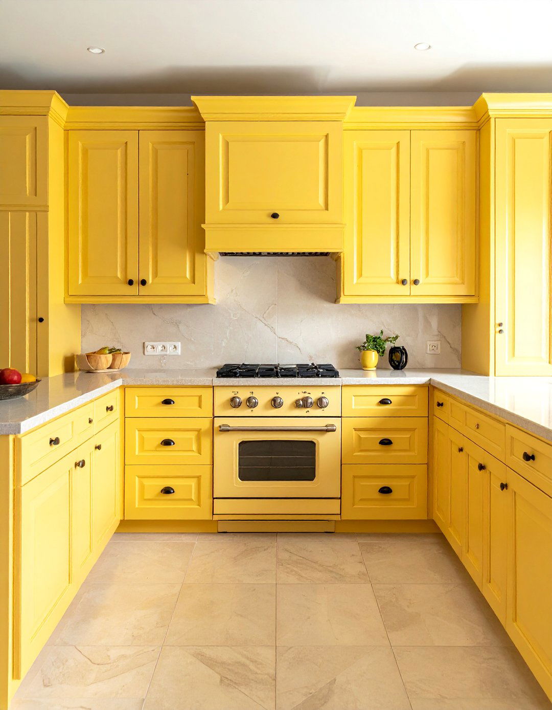 Traditional Pale Yellow Kitchen with Detailed Cabinetry - 15 Pale Yellow Kitchen Ideas for a Bright and Airy Look