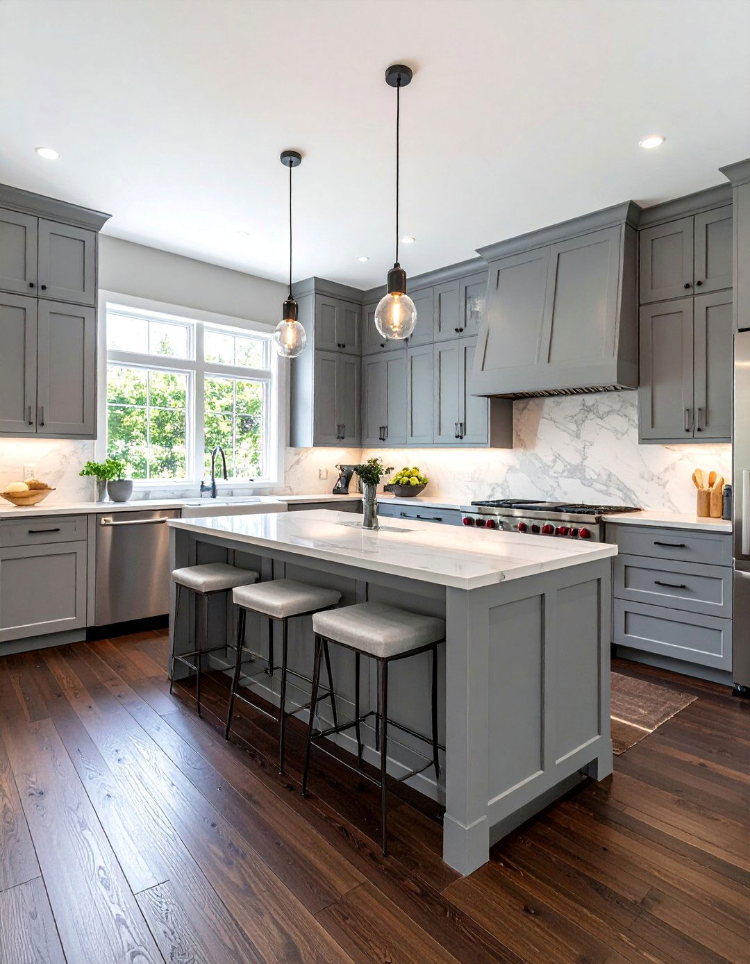 Transitional Kitchens With Dark Wood Floors - 25 Kitchens With Dark Wood Floors for Elegant Spaces