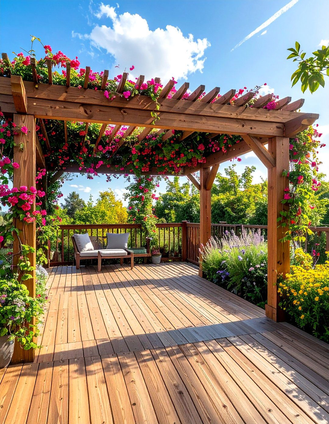 Trellis and Vine Coverage - 30 Partially Covered Deck Ideas for Year-Round Enjoyment