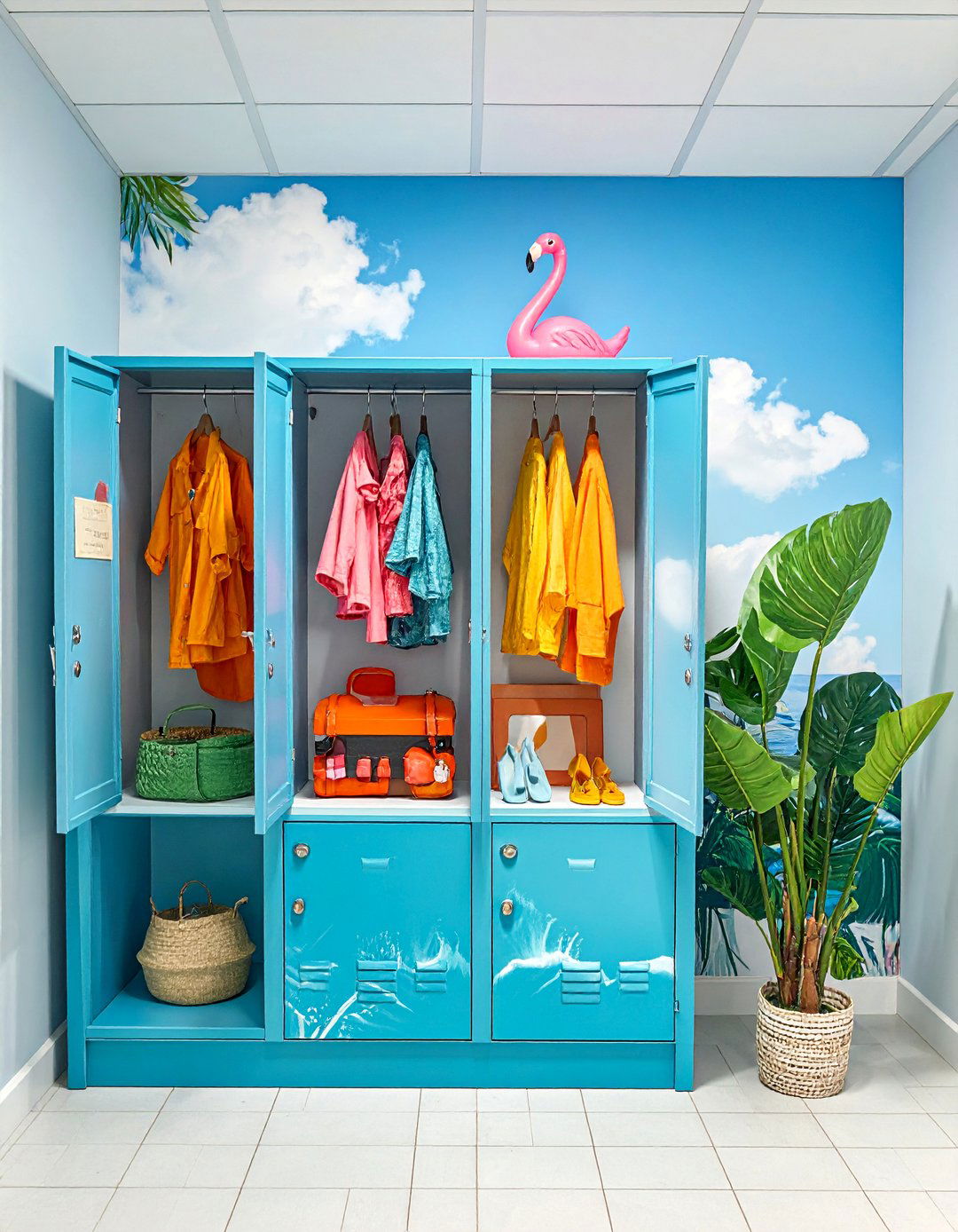 Tropical Beach Vibes - 30 Locker Decor Ideas for Stylish and Functional Spaces