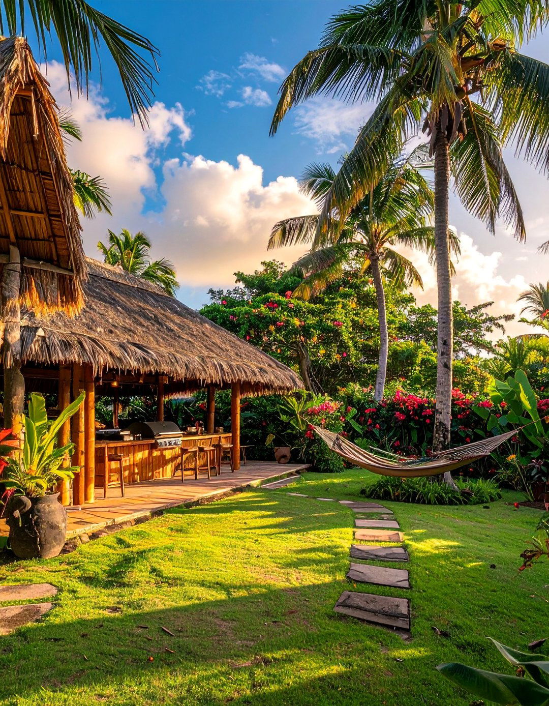 Tropical Paradise BBQ Resort - 40 Amazing BBQ Area Ideas for Outdoor Living