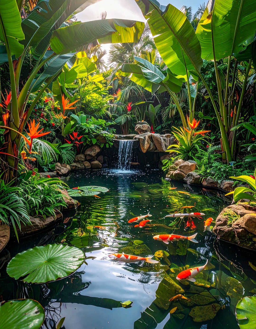 Tropical Paradise Pond Design - 15 Pond Landscaping Ideas for a Serene Outdoor Retreat