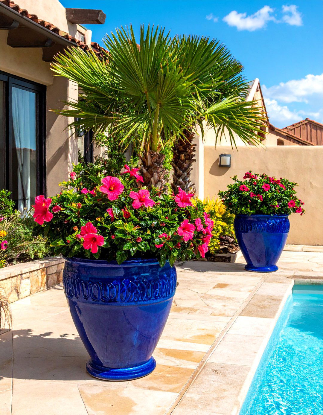 Tropical Plantings in Large Planters - 20 Pool Decor Ideas for a Refreshing Outdoor Oasis