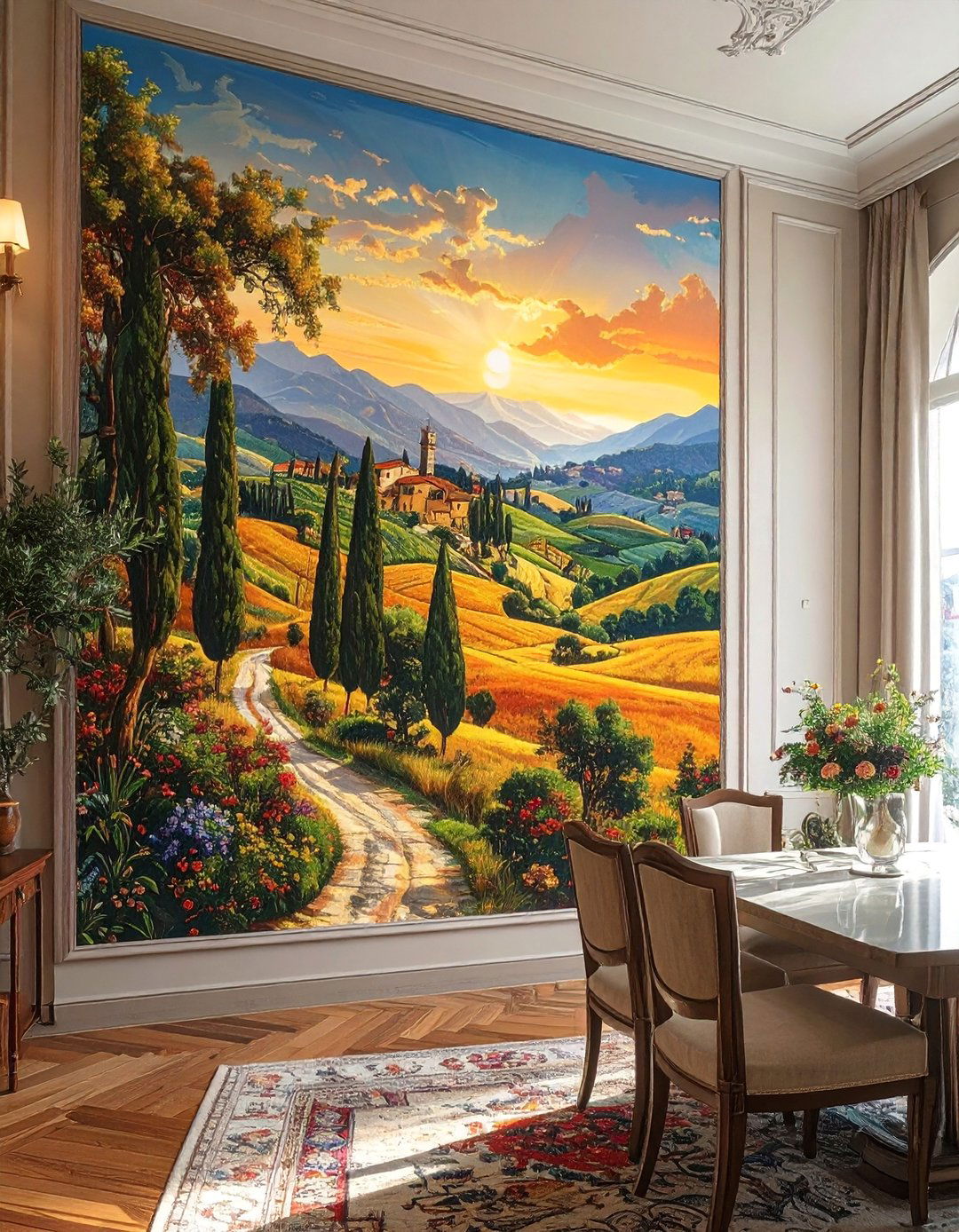 Tuscan Interior Design Utilizing Tapestries as Wall Art - 25 Elegant Tuscan Interior Design Ideas