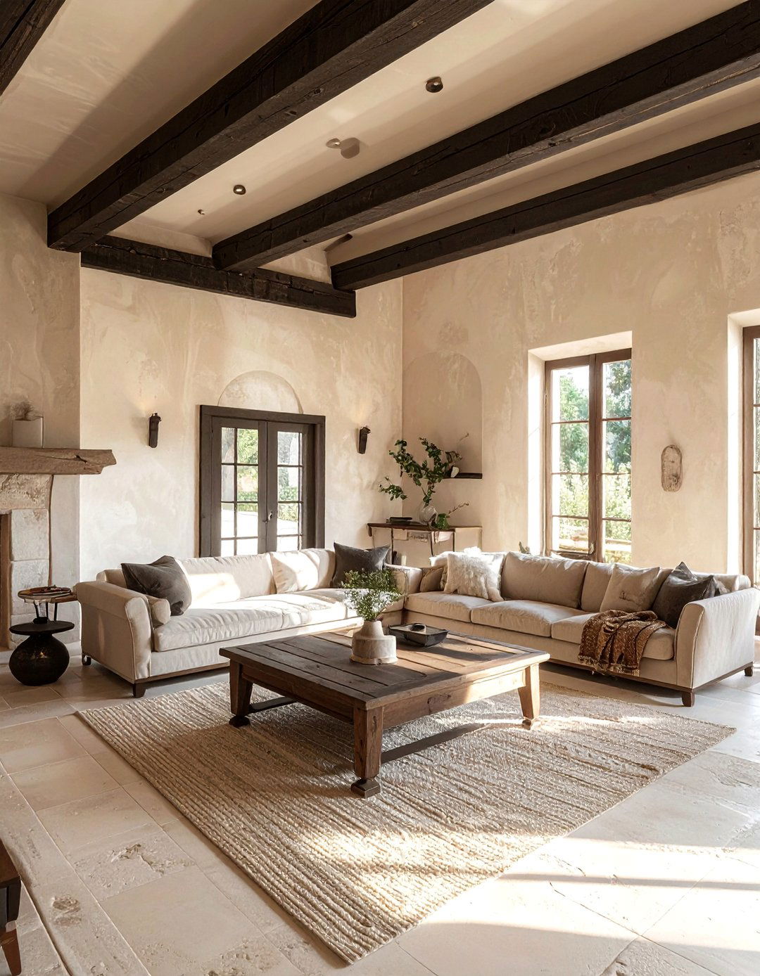 Tuscan Interior Design with Exposed Wooden Beams - 25 Elegant Tuscan Interior Design Ideas