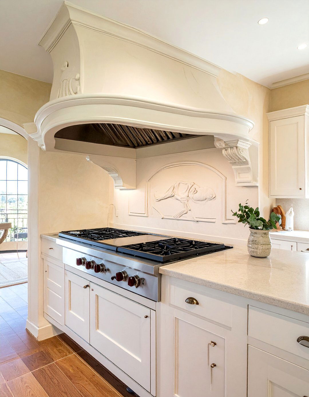 Tuscan Interior Design with a Stucco Range Hood - 25 Elegant Tuscan Interior Design Ideas