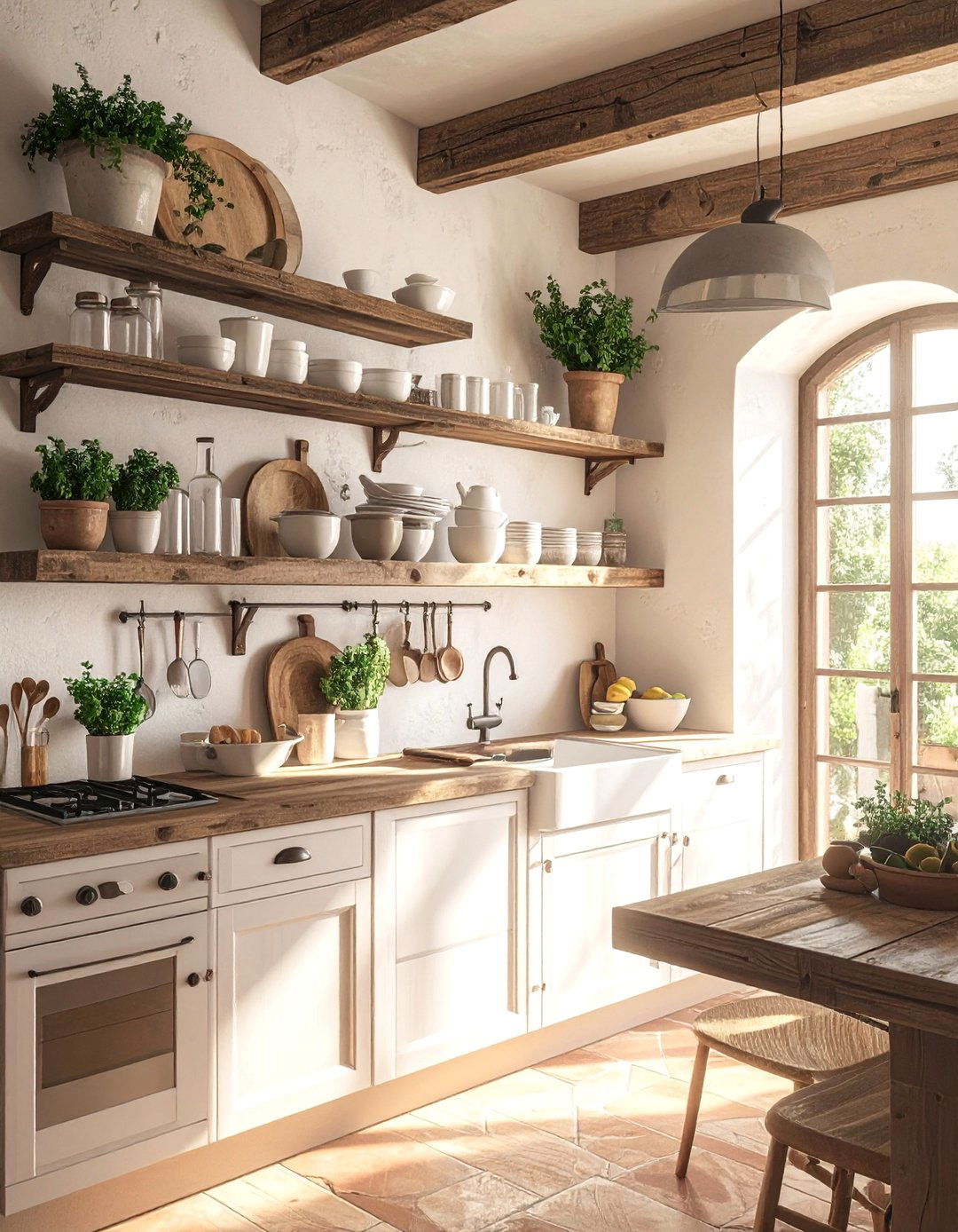 Tuscan Interior Design with an Open Shelf Kitchen - 25 Elegant Tuscan Interior Design Ideas