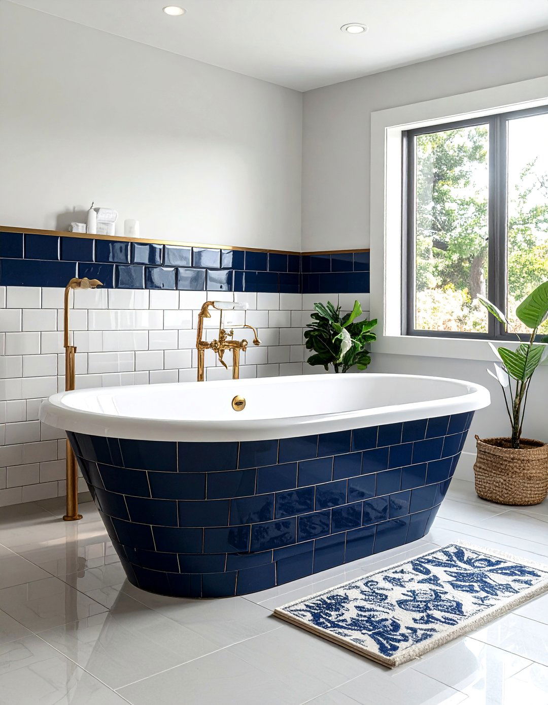Two Tone Bathtub Tile Design - 40 Bathtub Tile Ideas for a Stunning Bathroom