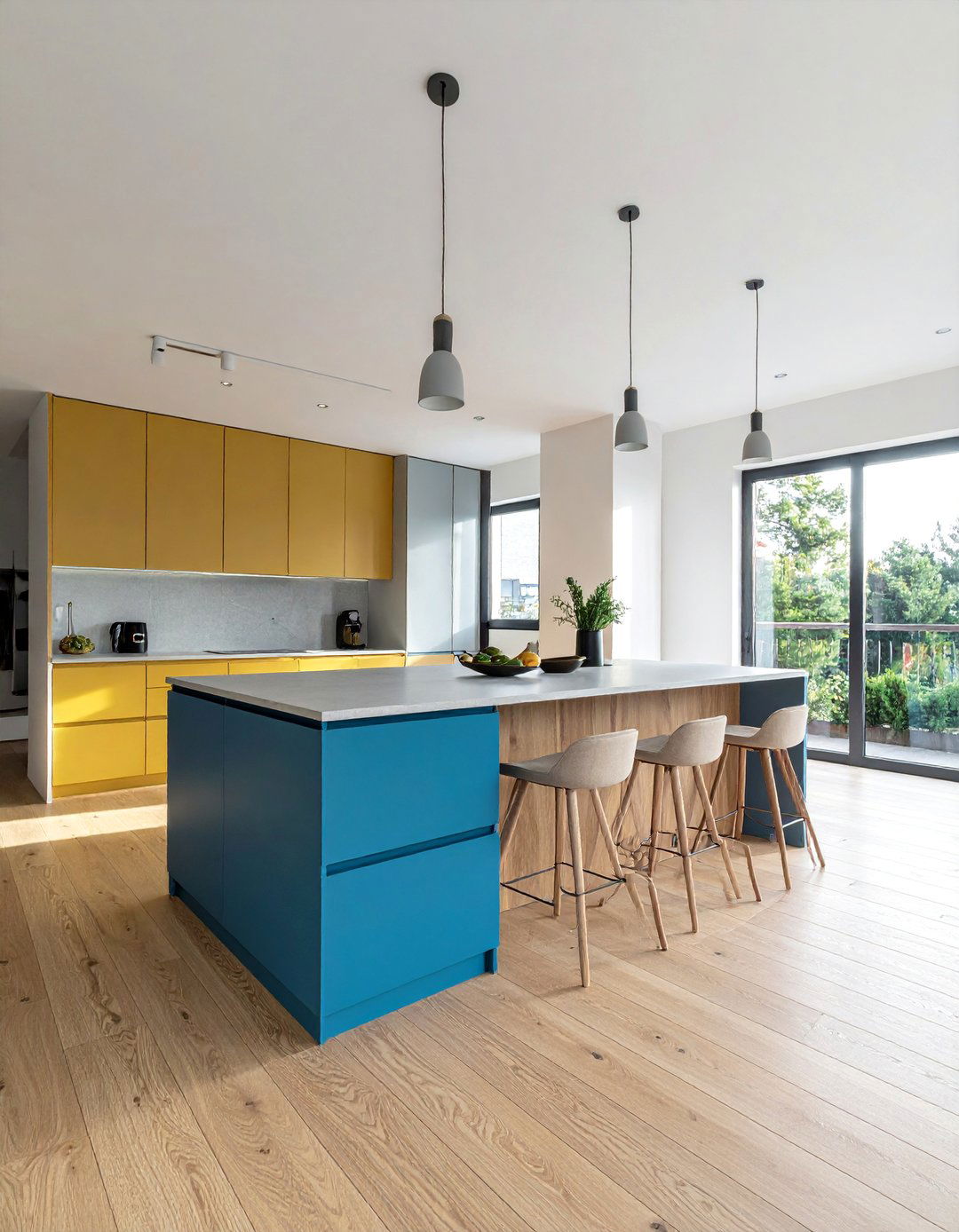 Two Tone Island Contrasts - 40 Kitchen Countertop Ideas for Modern Homes