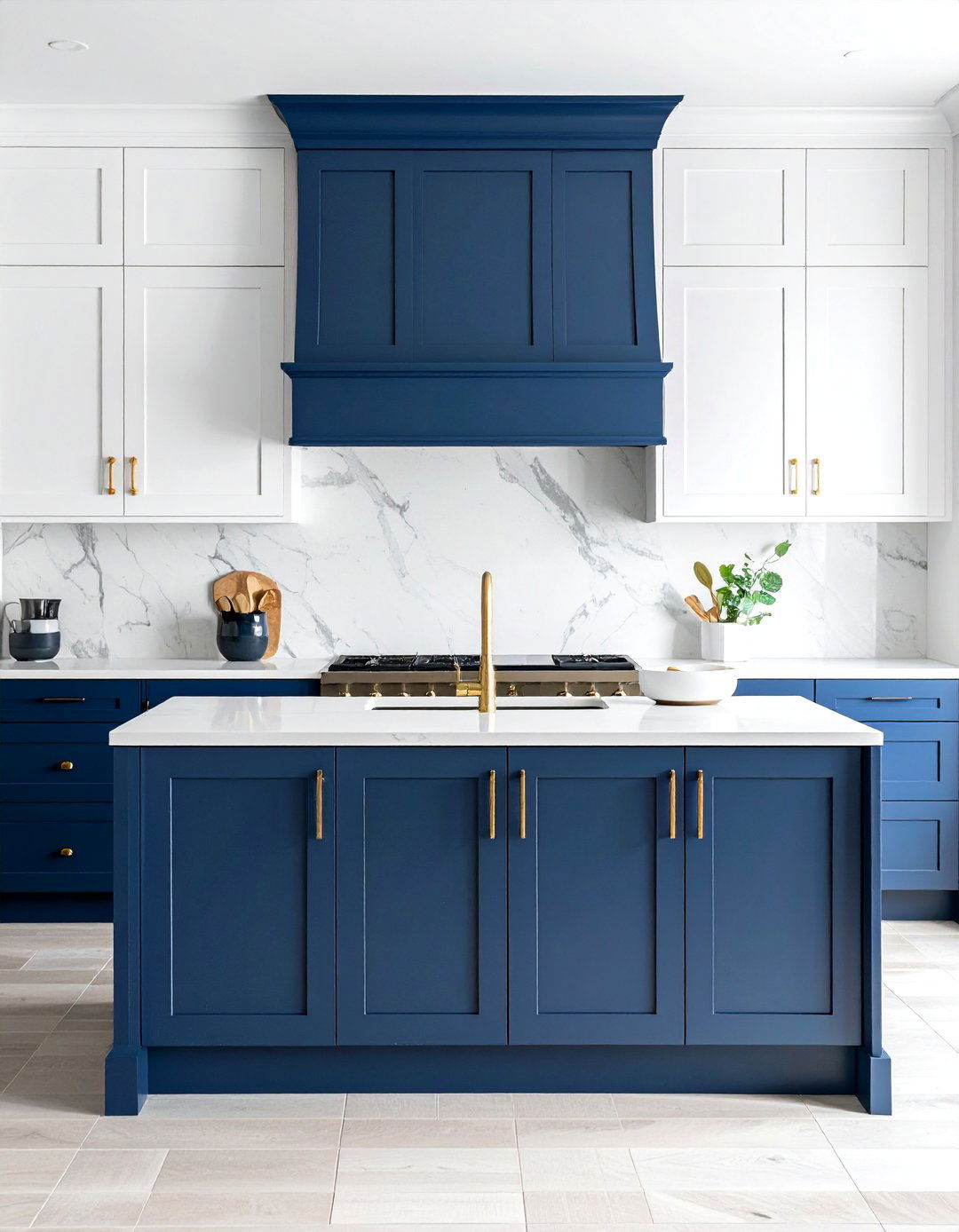 Two Tone Kitchen Cabinets With Gold Hardware - 30 Blue Kitchen Cabinets With Gold Hardware Ideas