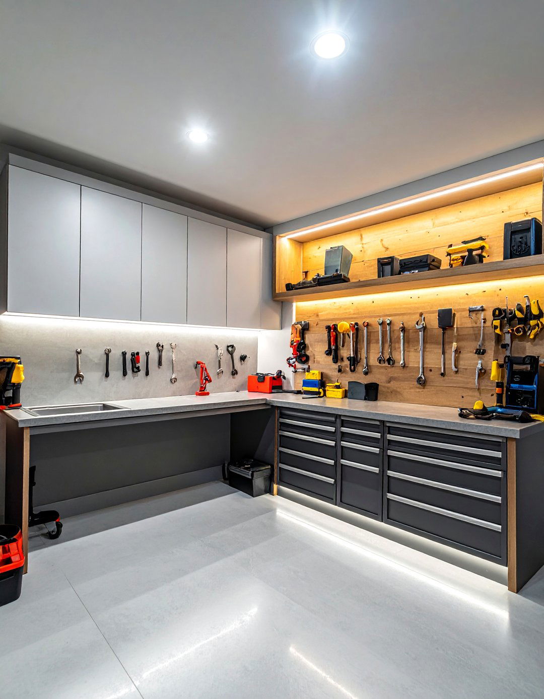 Under Cabinet Task Lighting - 15 Garage Lighting Ideas to Brighten Your Workspace