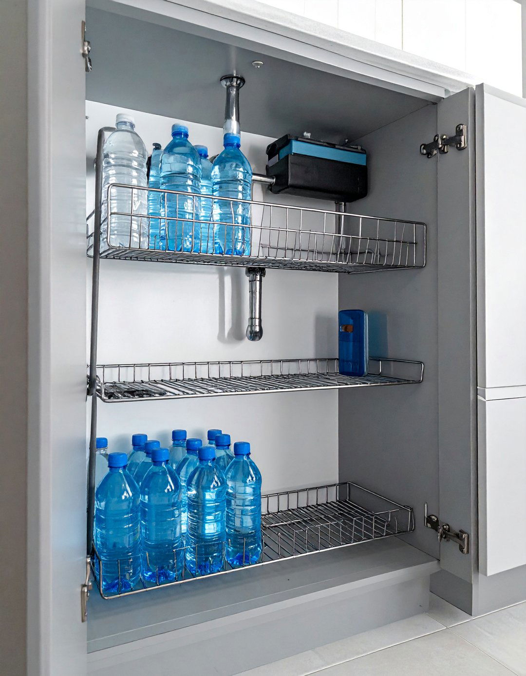 Under Sink Storage Solutions - 15 Water Bottle Storage Ideas for Organized Spaces