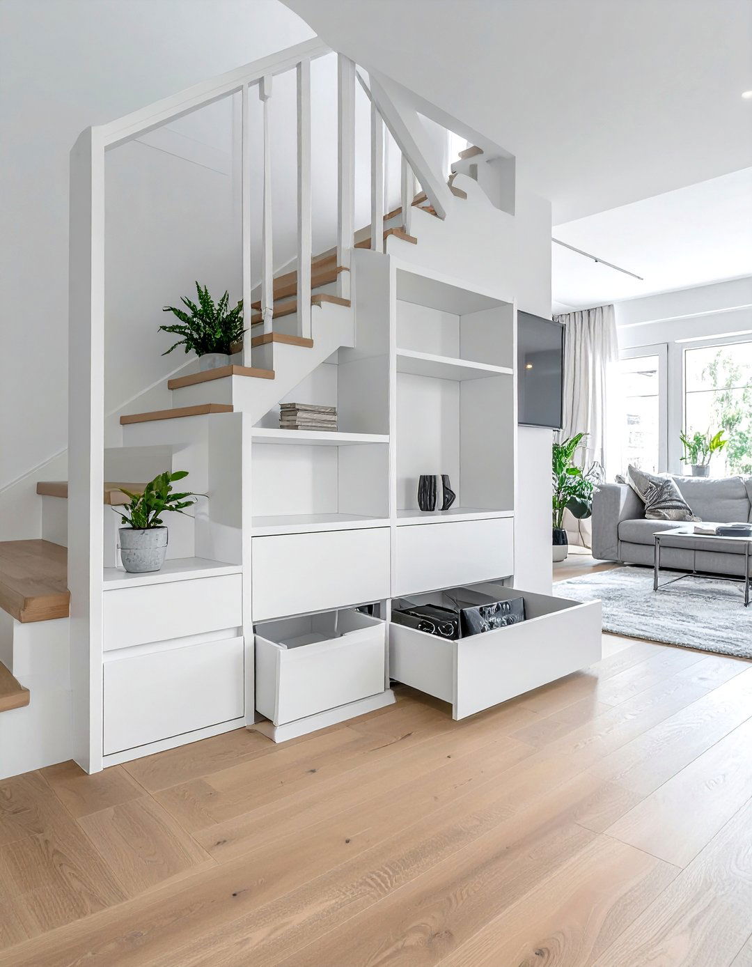 Under Stair Storage Cabinets - 30 Living Room Storage Ideas to Maximize Your Space